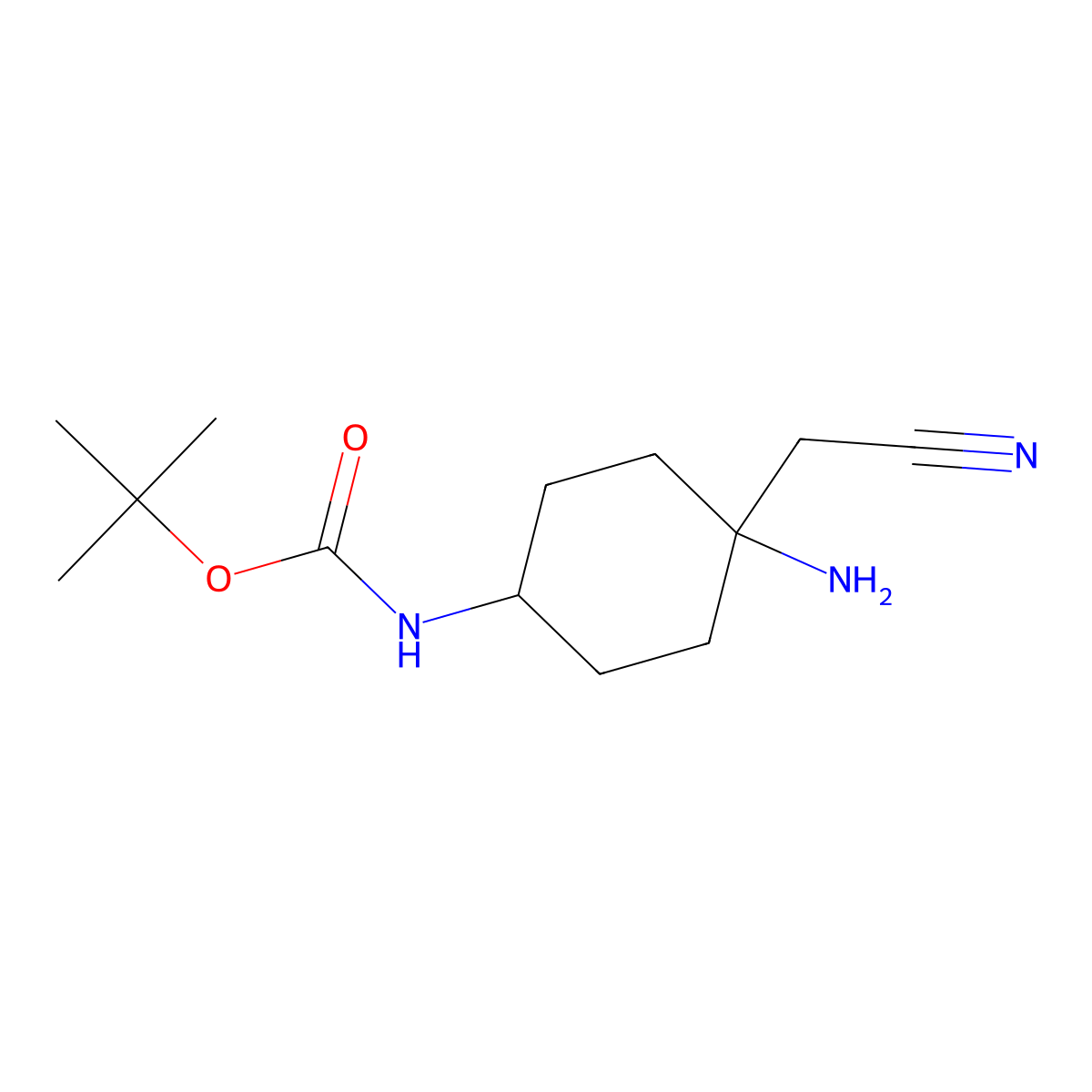 tert-butyl N-[4-amino-4-(cyanomethyl)cyclohexyl]carbamate molecular structure, CAS 1656989-82-0