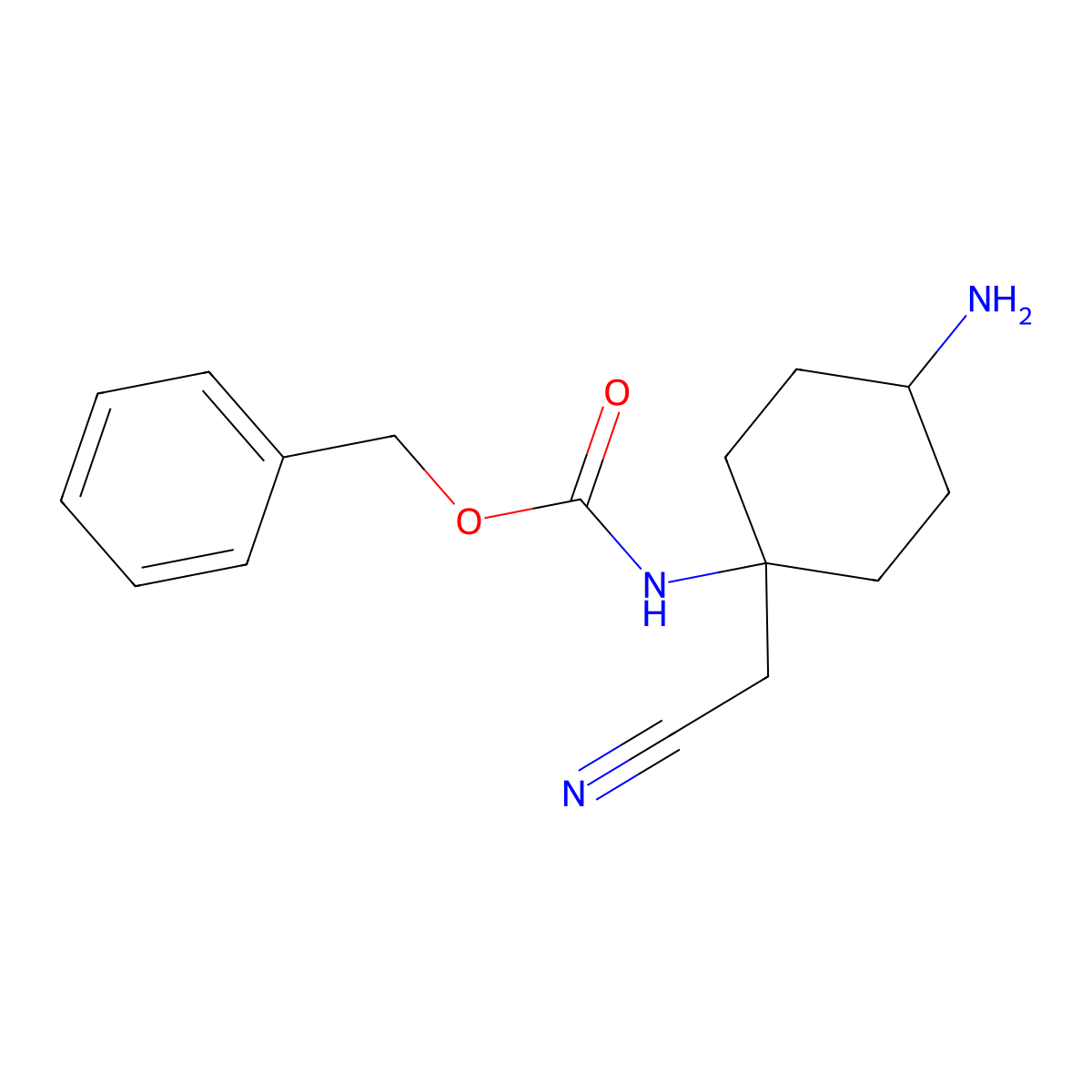 benzyl N-[4-amino-1-(cyanomethyl)cyclohexyl]carbamate molecular structure, CAS 1656989-86-4