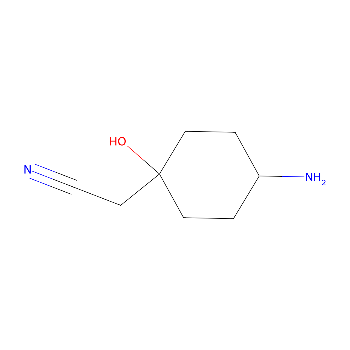 2-(4-Amino-1-hydroxycyclohexyl)acetonitrile molecular structure, CAS 1656989-98-8