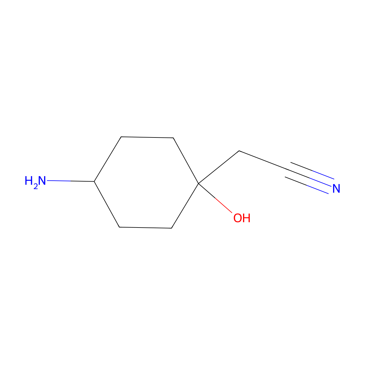 2-(4-Amino-1-hydroxycyclohexyl)acetonitrile molecular structure, CAS 1656989-98-8