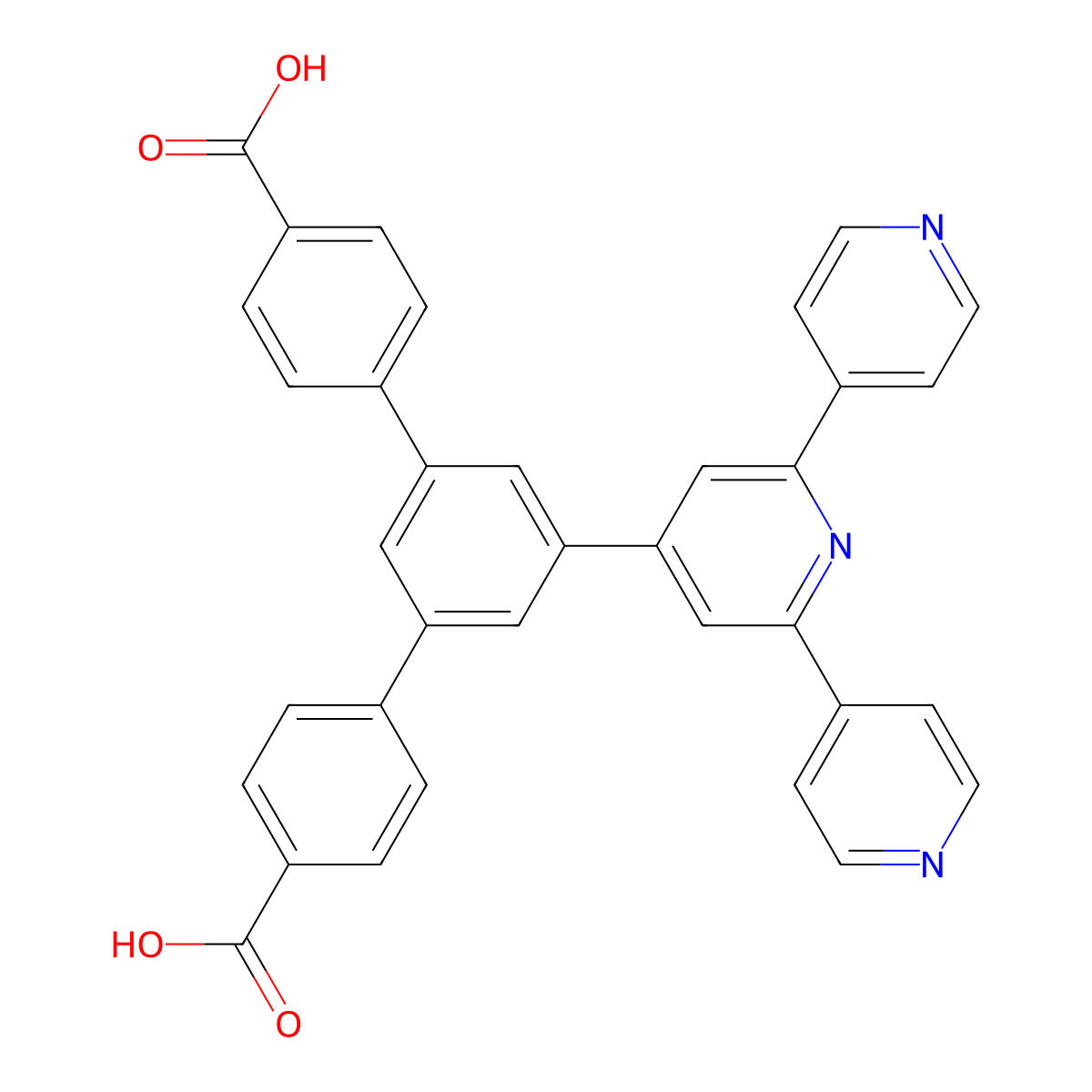 5'-([4,2':6',4''-Terpyridin]-4'-yl)-[1,1':3',1''-terphenyl]-4,4''-dicarboxylic acid molecular structure, CAS 1656990-56-5