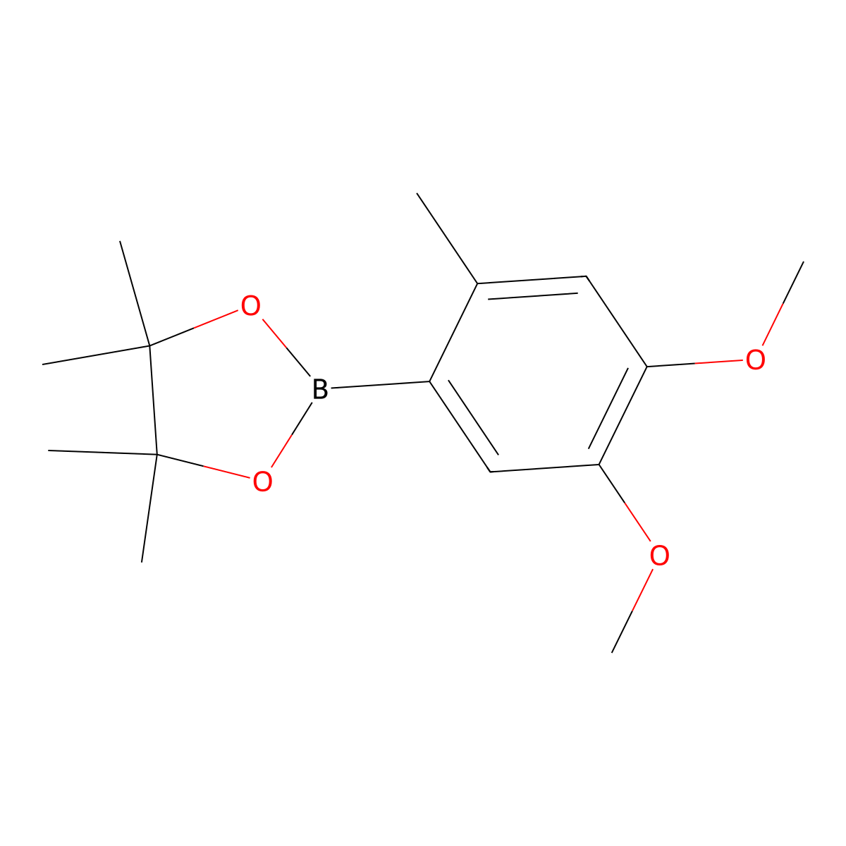 2-(4,5-Dimethoxy-2-methylphenyl)-4,4,5,5-tetramethyl-1,3,2-dioxaborolane molecular structure, CAS 1656990-89-4