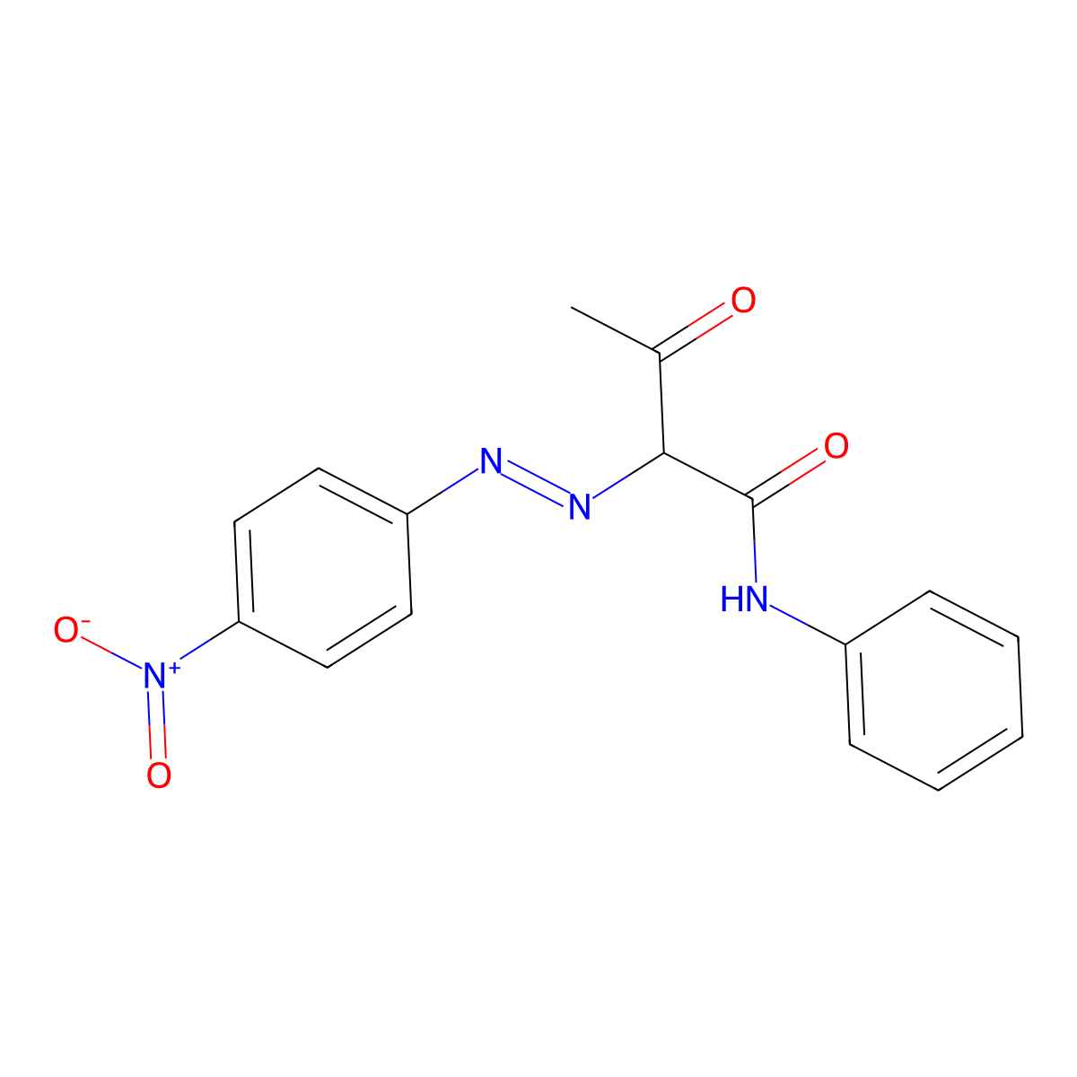 2-((p-Nitrophenyl)azo)acetoacetanilide molecular structure, CAS 1657-16-5