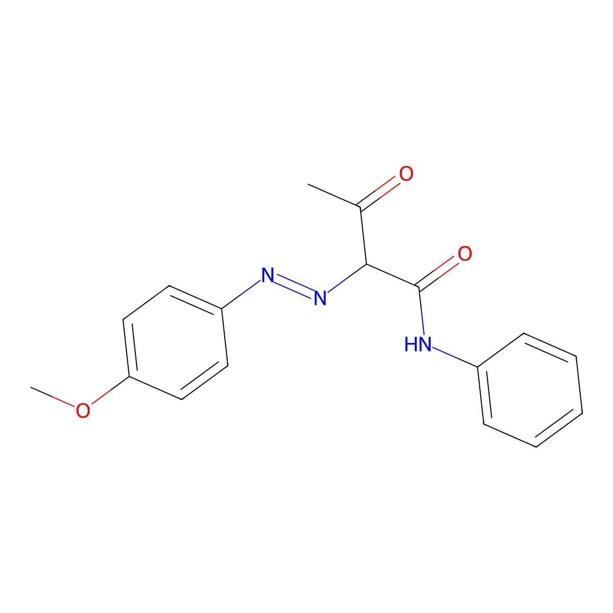 Butanamide, 2-(2-(4-methoxyphenyl)diazenyl)-3-oxo-N-phenyl- molecular structure, CAS 1657-18-7