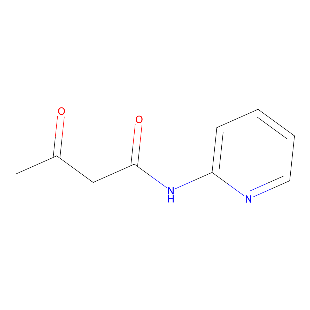 3-oxo-N-2-pyridylbutyramide molecular structure, CAS 1657-28-9
