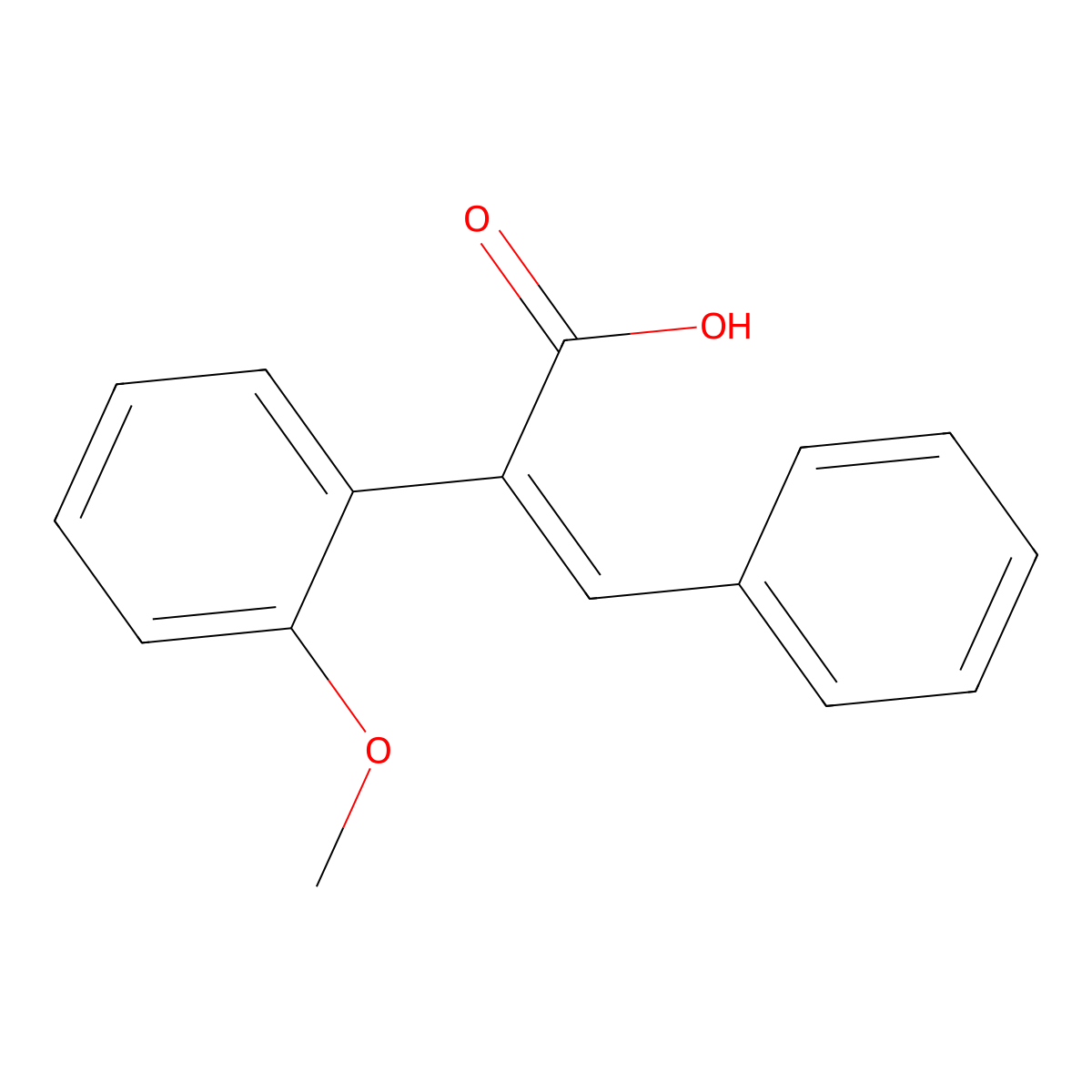 2-(2-Methoxyphenyl)-3-phenylacrylic acid molecular structure, CAS 1657-65-4