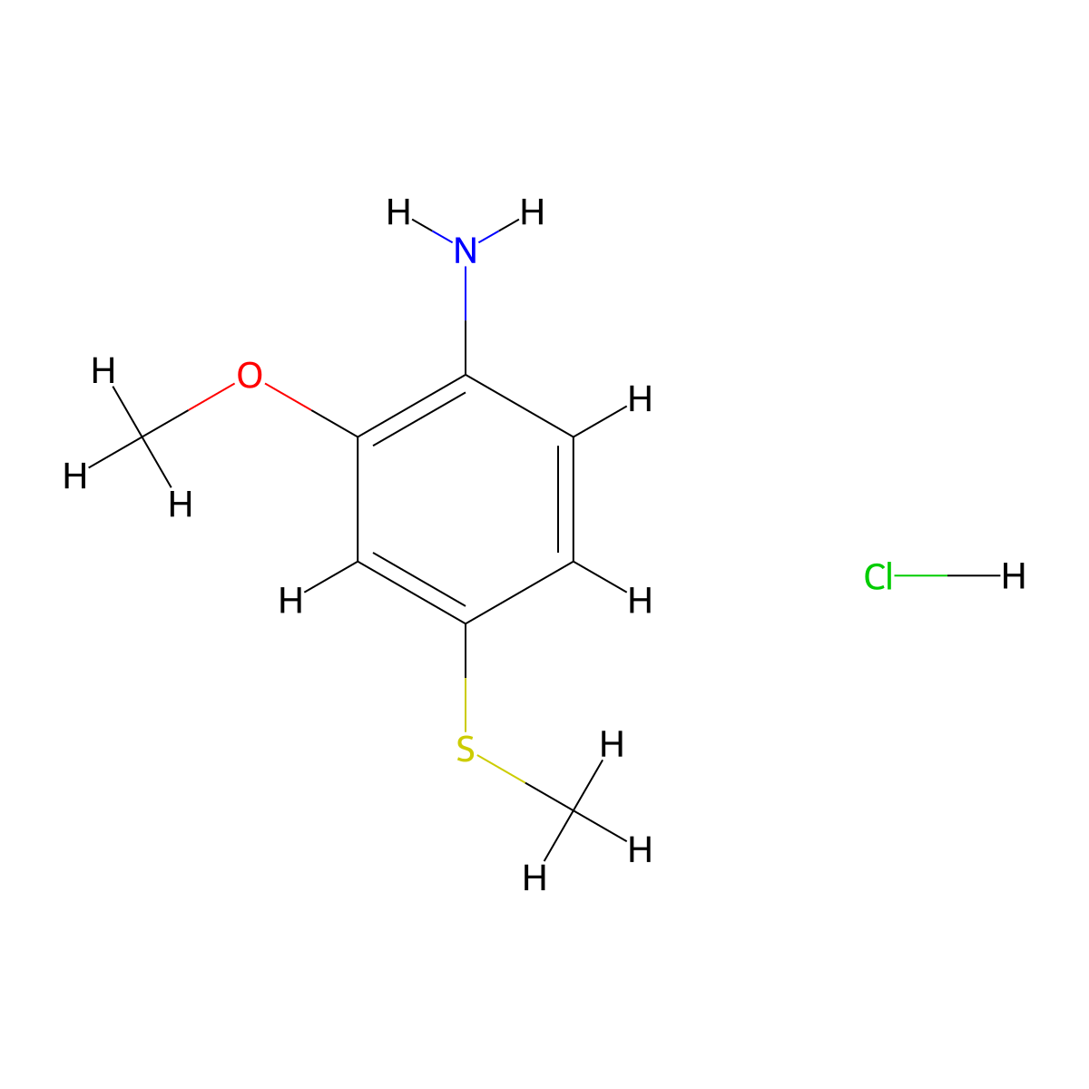 2-Methoxy-4-(methylsulfanyl)aniline hydrochloride molecular structure, CAS 1657-82-5