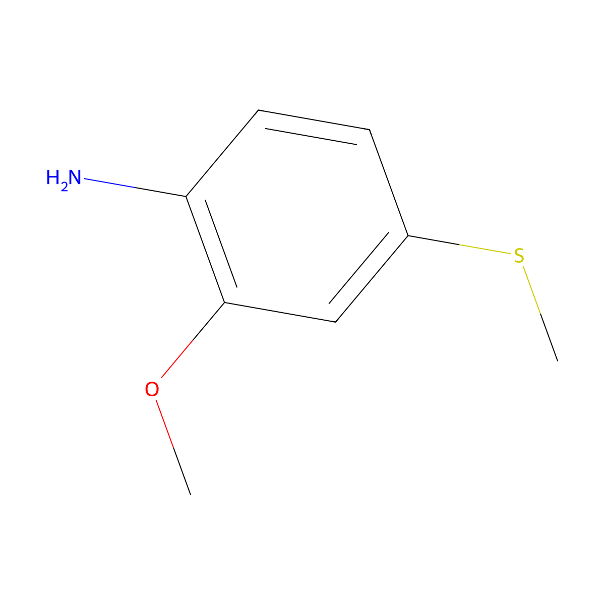 2-Methoxy-4-(methylsulfanyl)aniline molecular structure, CAS 1657-84-7