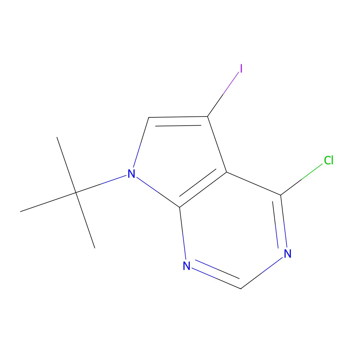 7-(tert-Butyl)-4-chloro-5-iodo-7H-pyrrolo[2,3-d]pyrimidine molecular structure, CAS 1657004-05-1