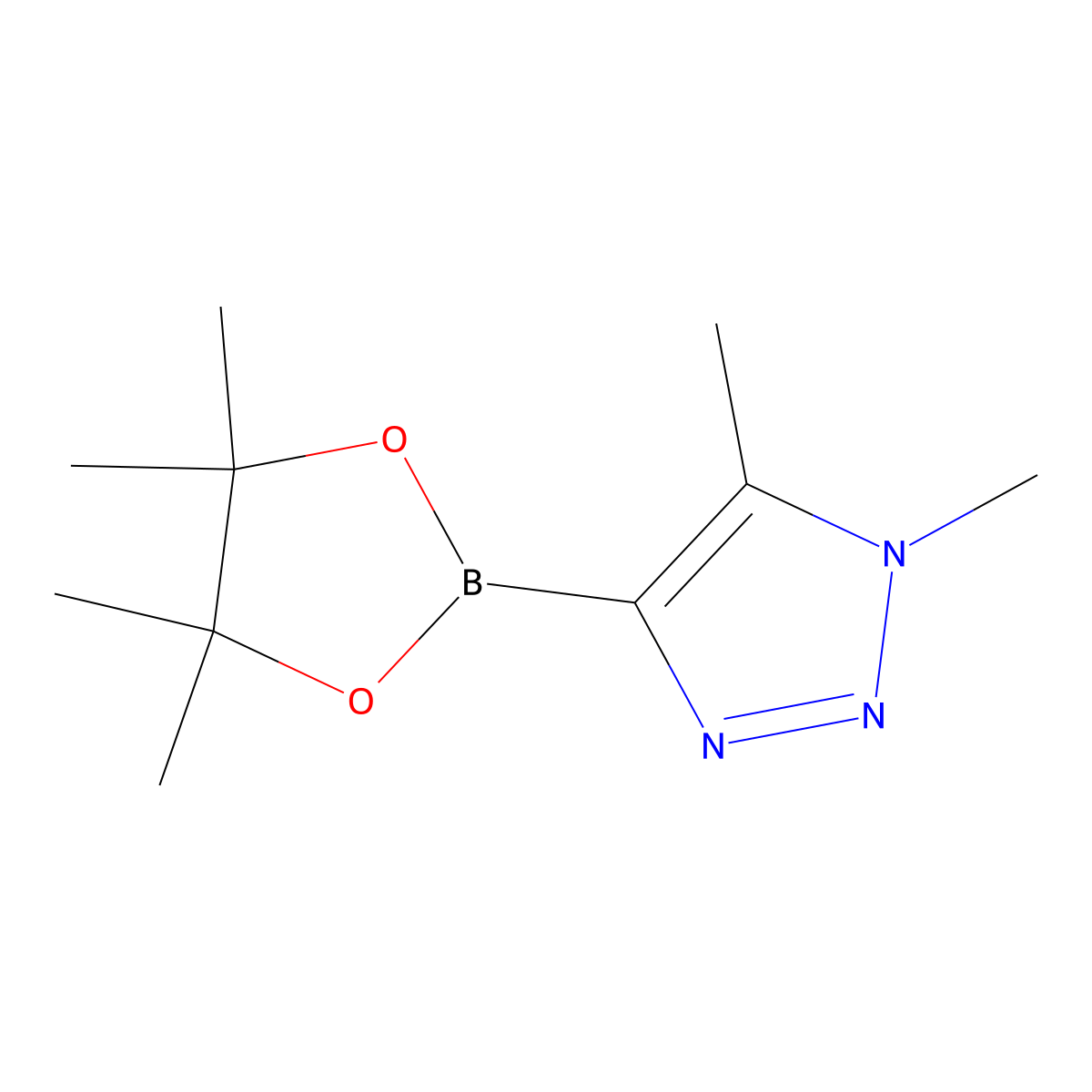 1,5-dimethyl-4-(tetramethyl-1,3,2-dioxaborolan-2-yl)-1H-1,2,3-triazole molecular structure, CAS 1657004-86-8