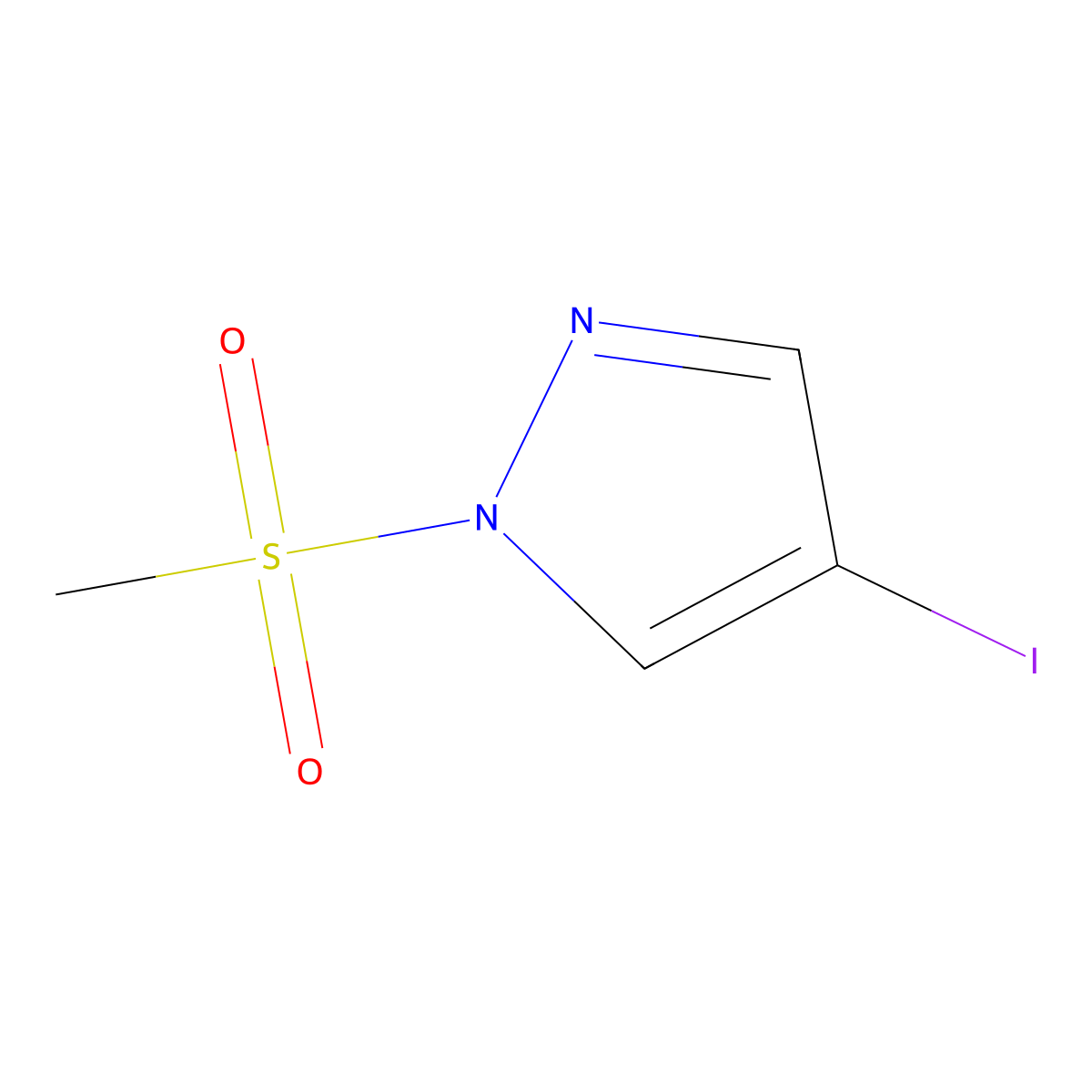 4-iodo-1-methanesulfonyl-1H-pyrazole molecular structure, CAS 1657012-45-7