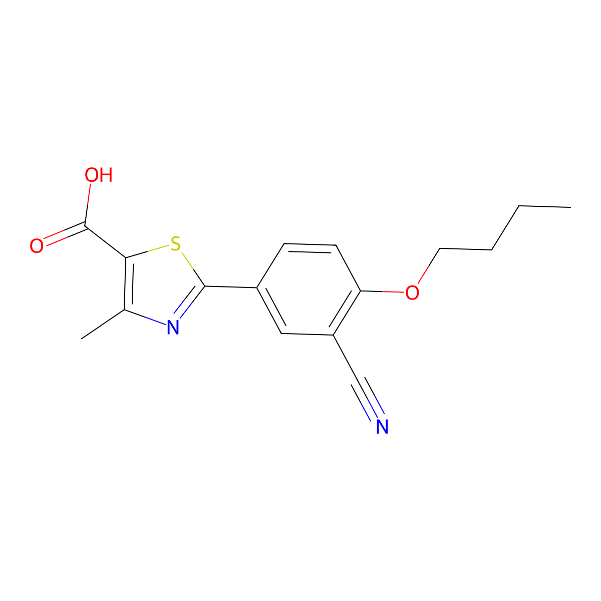 Febuxostat n-butyl isomer molecular structure, CAS 1657014-33-9
