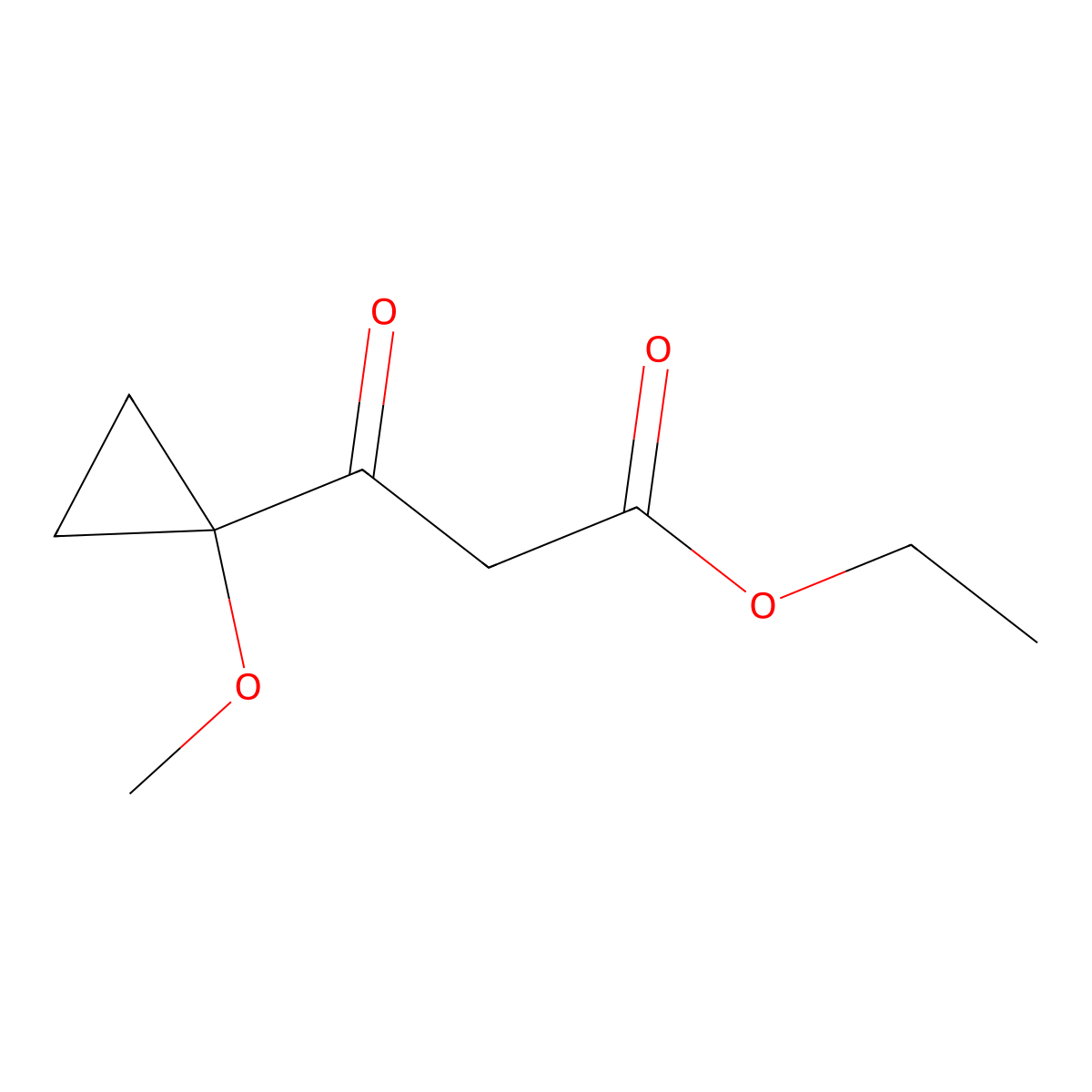 Ethyl 3-(1-methoxycyclopropyl)-3-oxopropanoate molecular structure, CAS 1657020-62-6