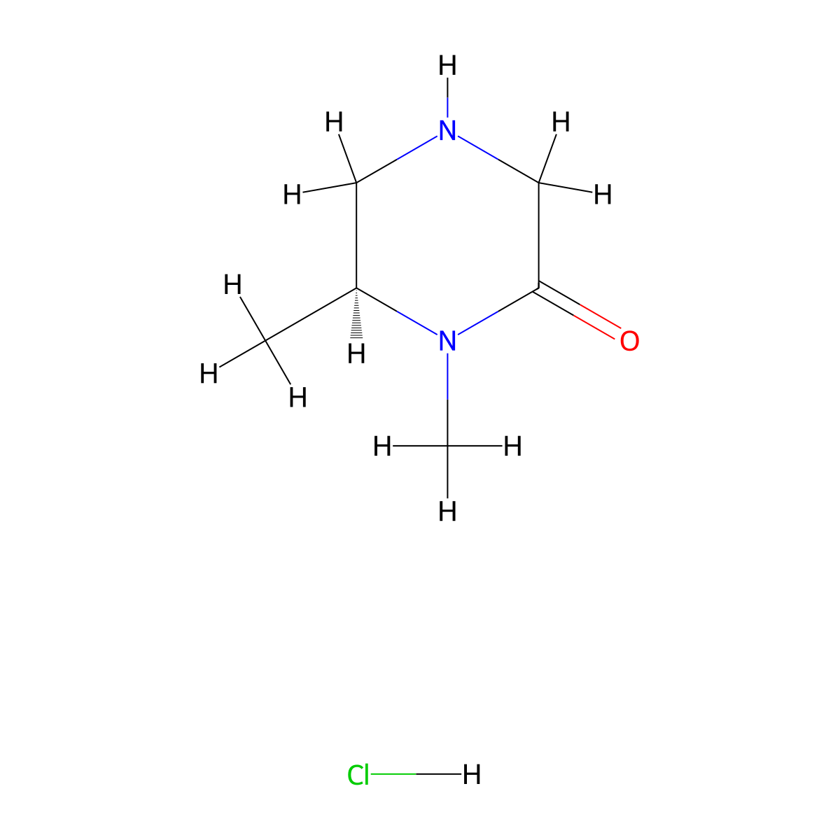 (6S)-1,6-Dimethyl-2-piperazinone hydrochloride molecular structure, CAS 1657030-29-9
