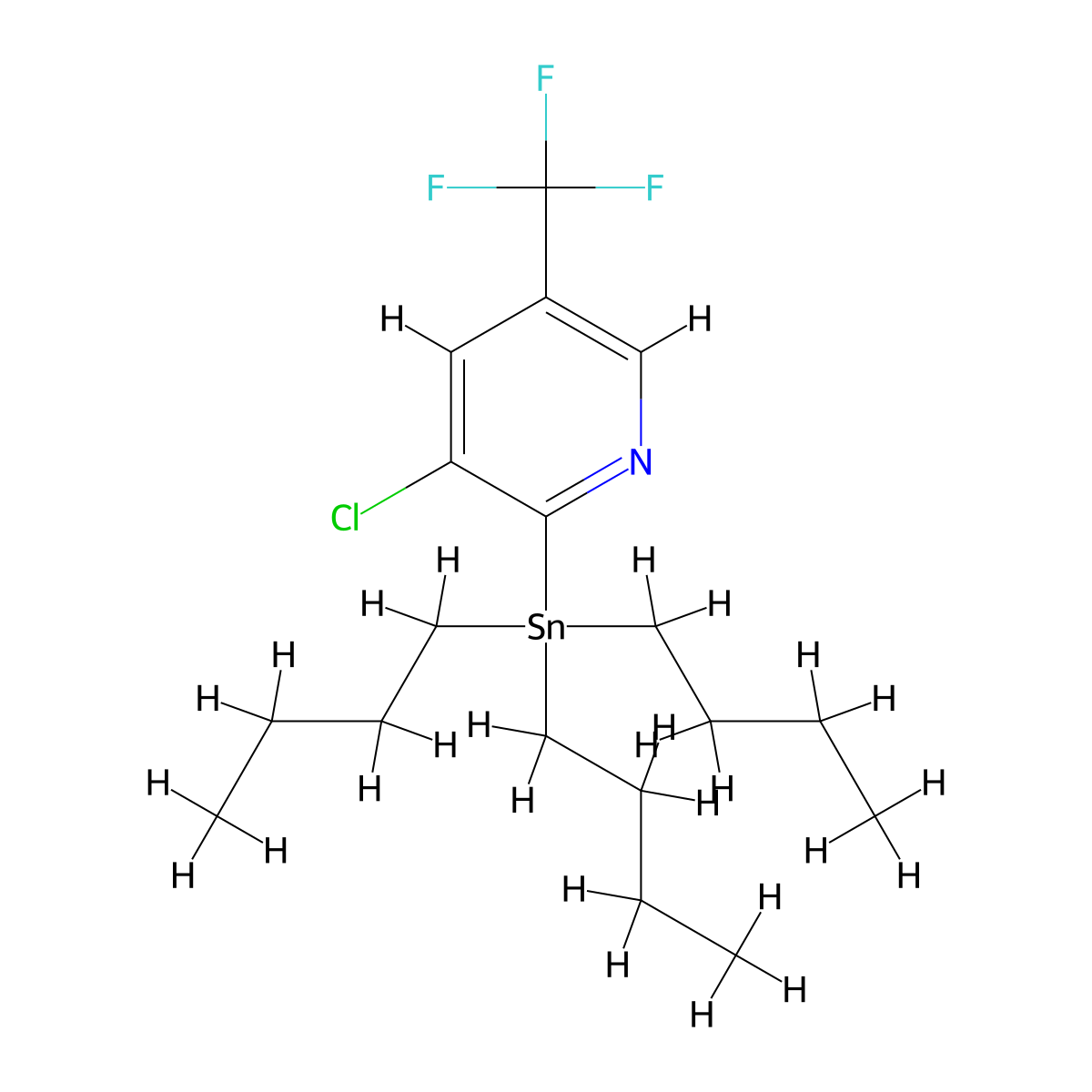 3-Chloro-2-(tributylstannyl)-5-(trifluoromethyl)pyridine molecular structure, CAS 1657031-62-3