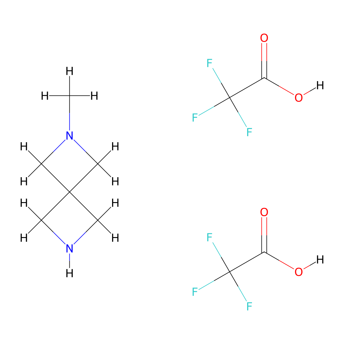 2-Methyl-2,6-diazaspiro[3.3]heptane bis(trifluoroacetate) molecular structure, CAS 1657033-33-4