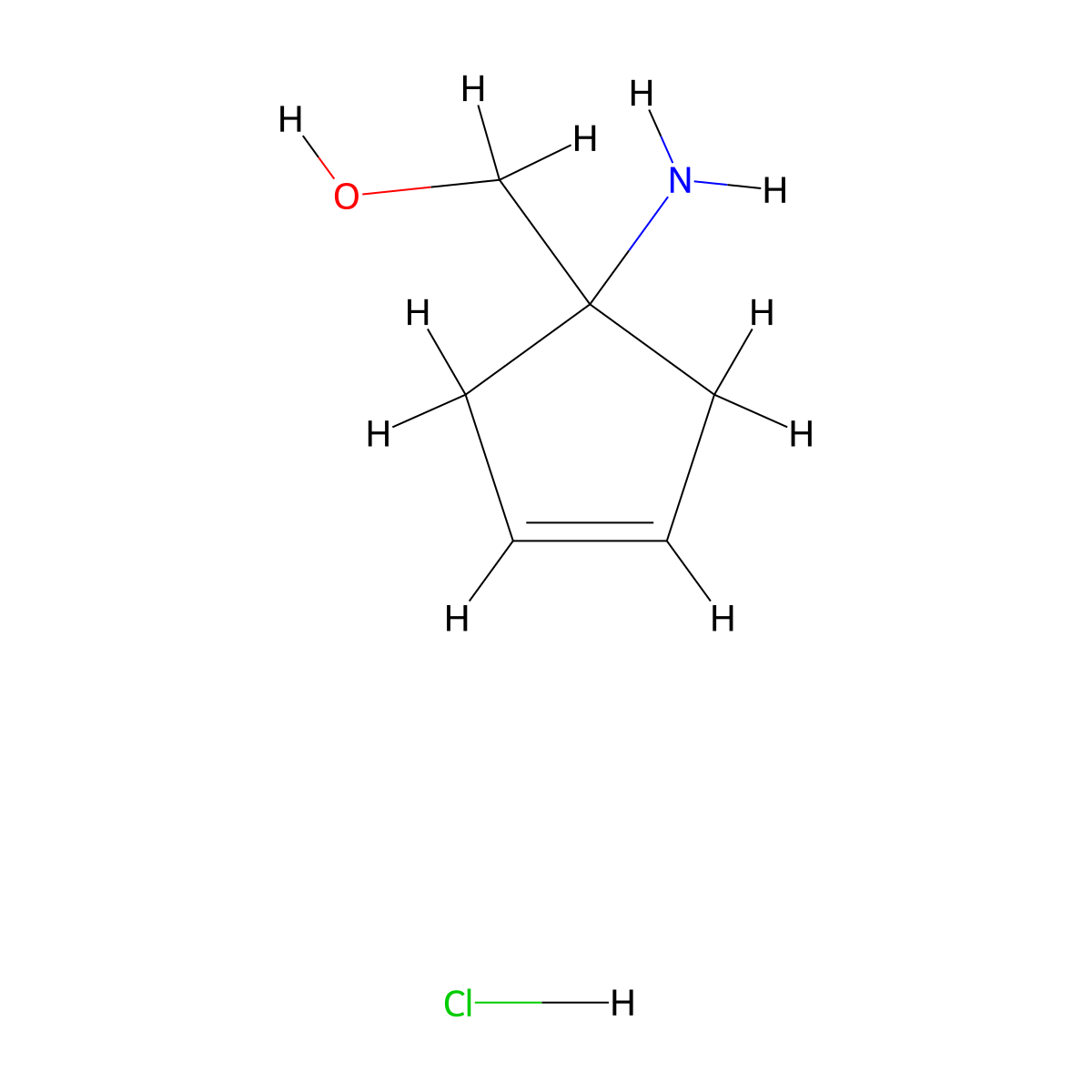 (1-Amino-3-cyclopenten-1-yl)methanol hydrochloride molecular structure, CAS 1657033-34-5