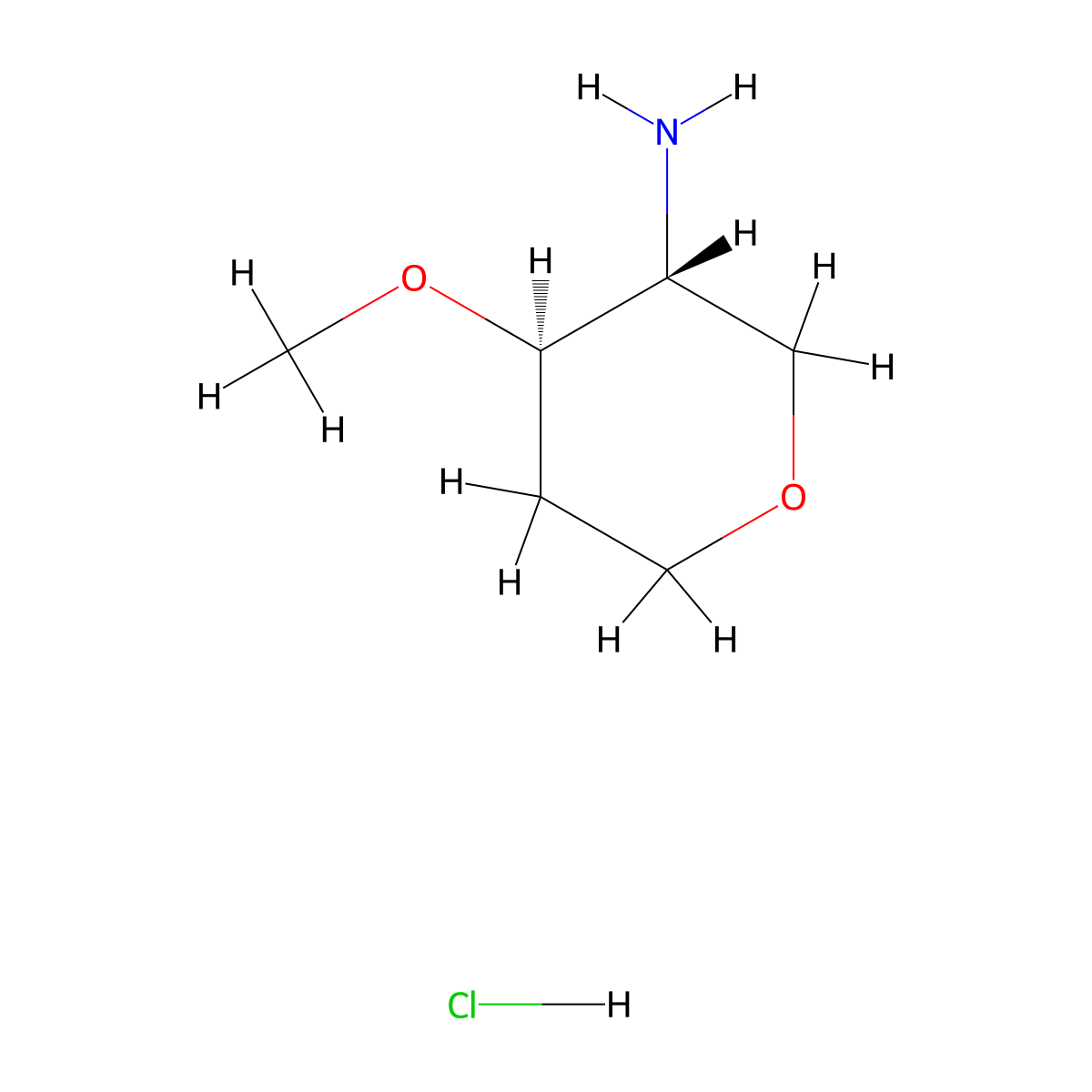 rac-(3R,4R)-4-methoxyoxan-3-amine hydrochloride molecular structure, CAS 1657033-35-6