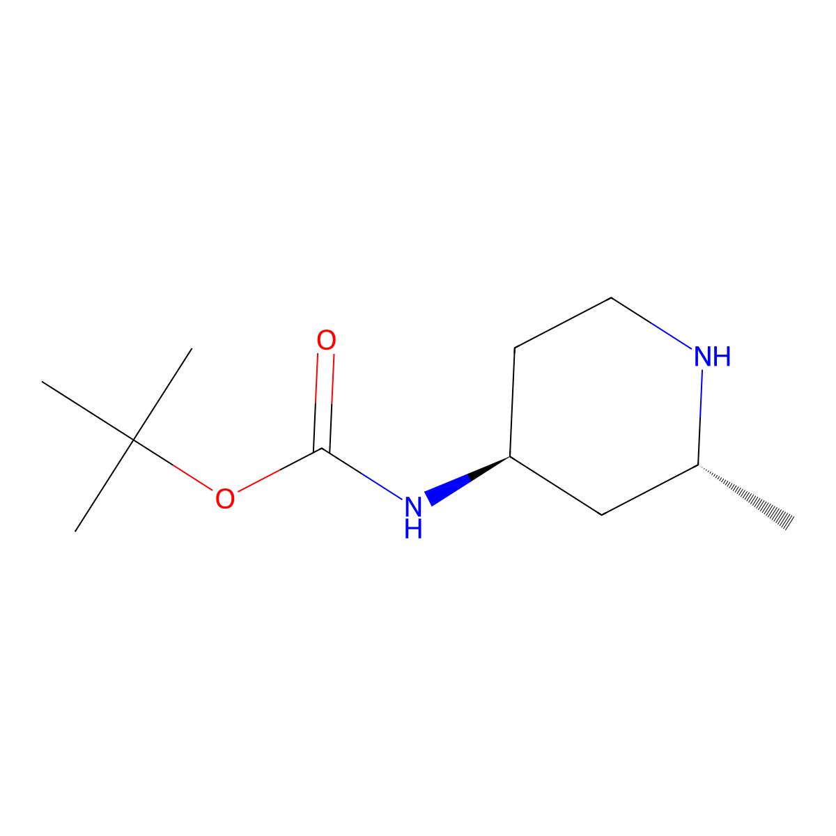 tert-butyl ((2R,4S)-2-methylpiperidin-4-yl)carbamate molecular structure, CAS 1657033-37-8