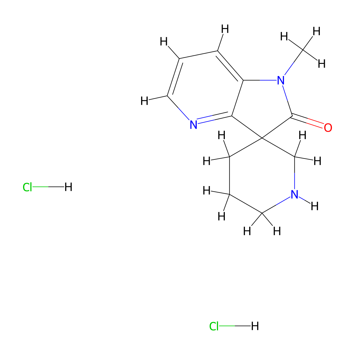 1'-Methylspiro[piperidine-3,3'-pyrrolo[3,2-b]pyridin]-2'(1'H)-one dihydrochloride molecular structure, CAS 1657033-40-3