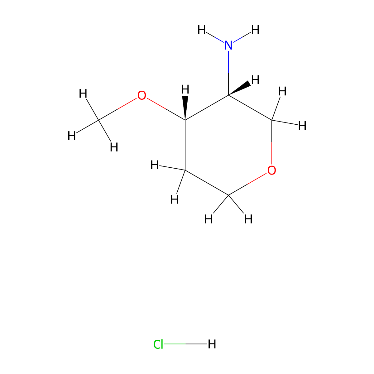 cis-4-Methoxytetrahydro-2H-pyran-3-amine hydrochloride molecular structure, CAS 1657033-45-8