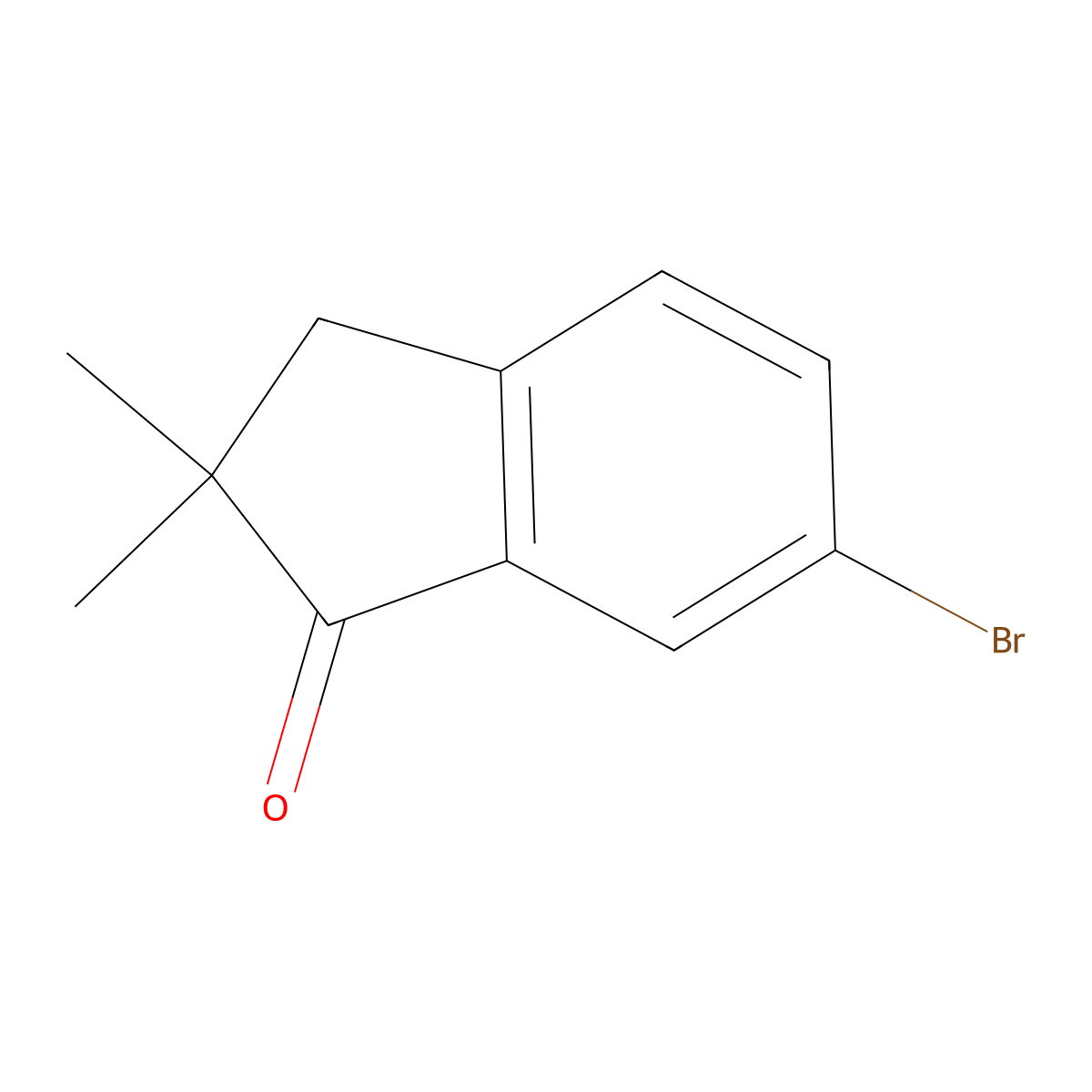 6-bromo-2,2-dimethyl-2,3-dihydro-1H-inden-1-one molecular structure, CAS 165730-10-9