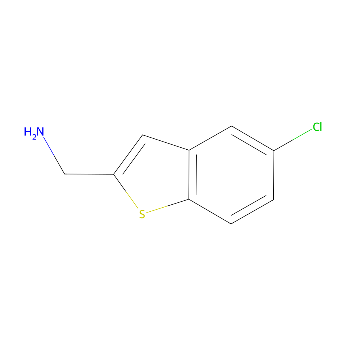 (5-Chloro-1-benzothiophen-2-yl)methanamine molecular structure, CAS 165735-62-6