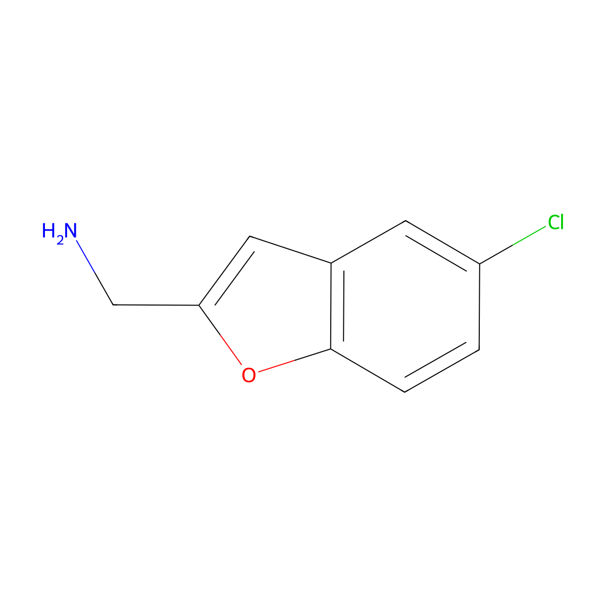 (5-Chloro-1-benzofuran-2-yl)methanamine molecular structure, CAS 165735-64-8