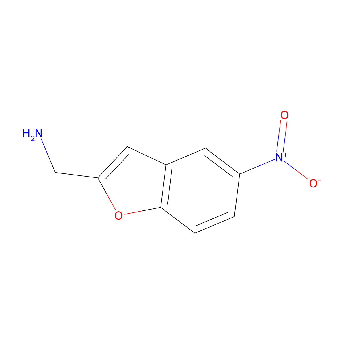 (5-Nitro-1-benzofuran-2-yl)methanamine molecular structure, CAS 165735-65-9