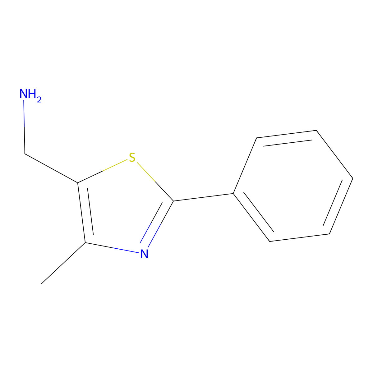 (4-Methyl-2-phenyl-1,3-thiazol-5-yl)methanamine molecular structure, CAS 165735-95-5