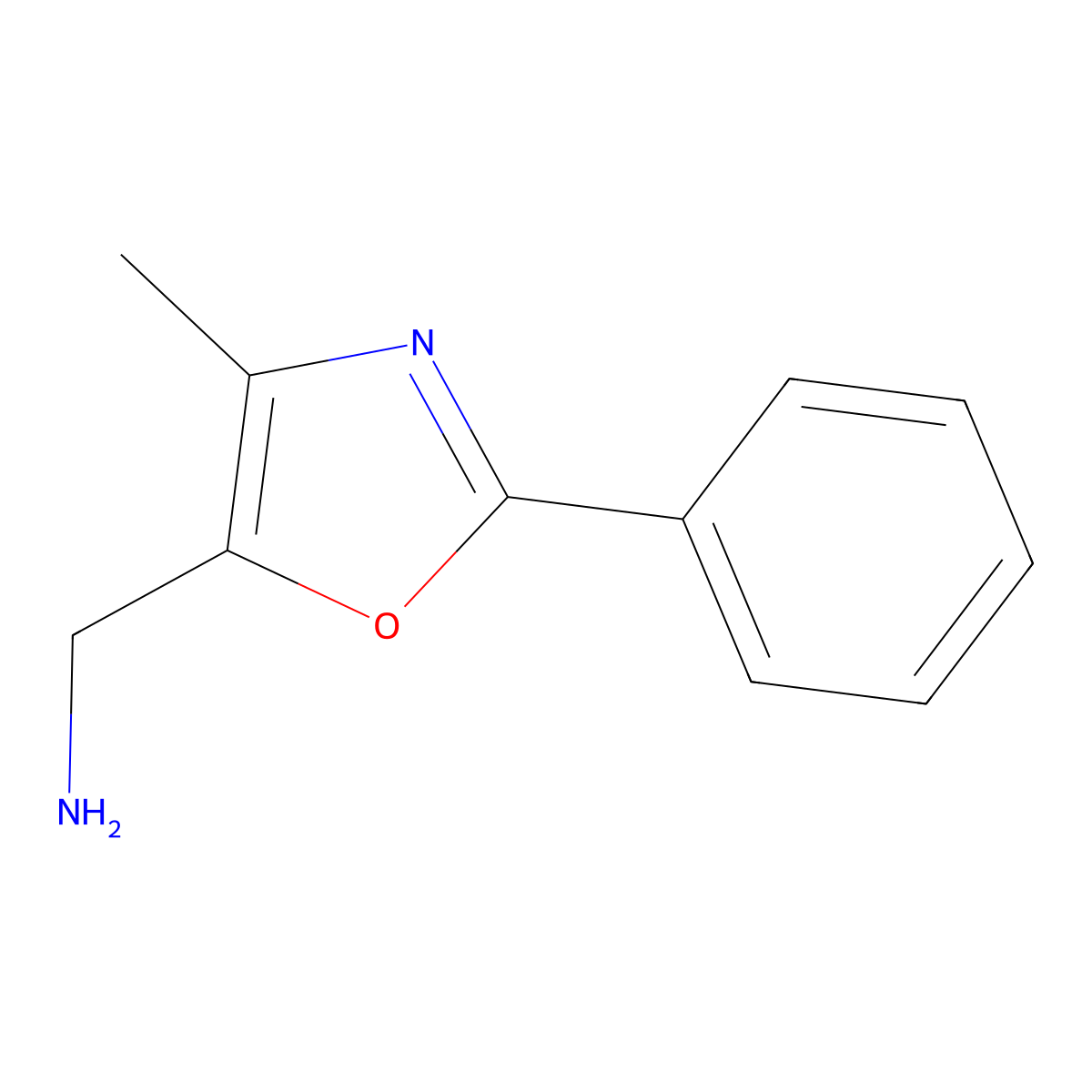 (4-Methyl-2-phenyl-1,3-oxazol-5-yl)methanamine molecular structure, CAS 165735-97-7