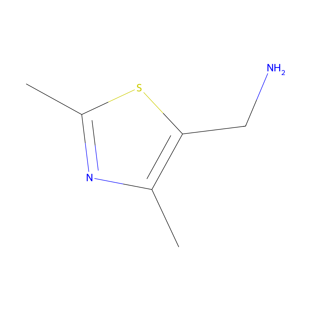 (Dimethyl-1,3-thiazol-5-yl)methanamine molecular structure, CAS 165736-07-2