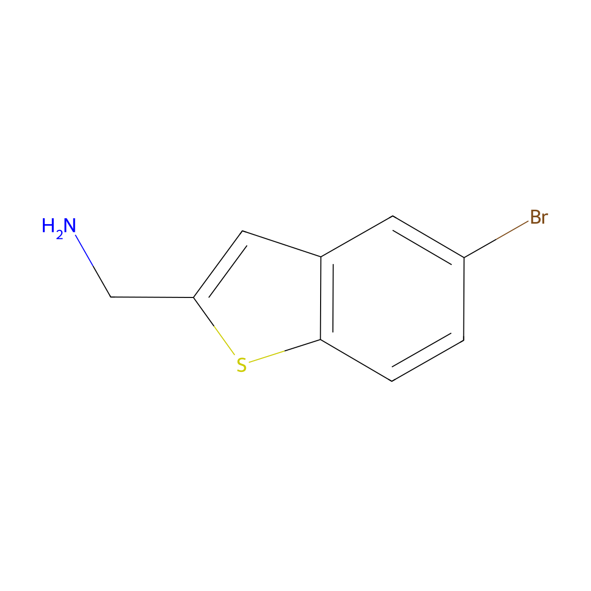 (5-Bromo-1-benzothiophen-2-YL)methanamine molecular structure, CAS 165737-02-0