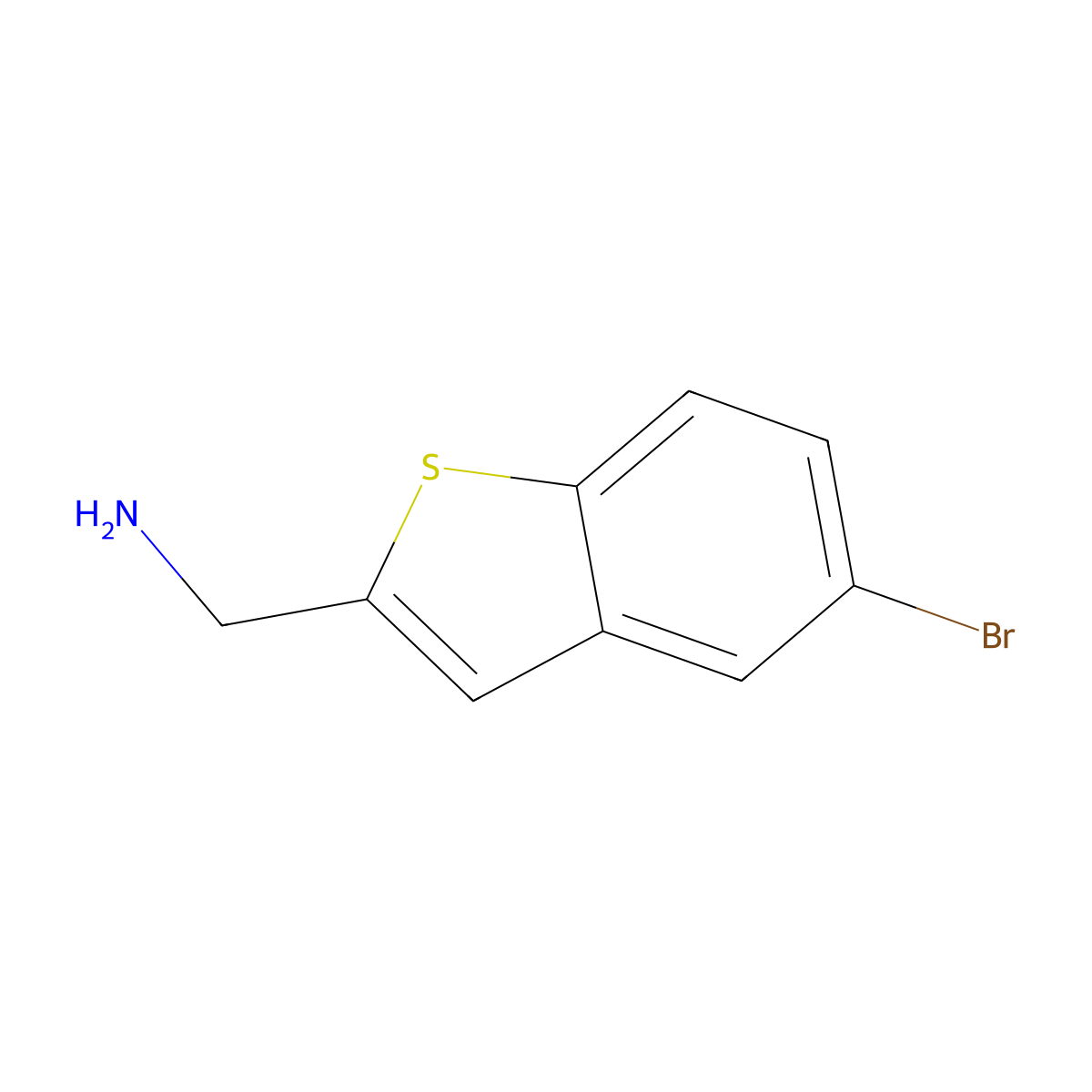 (5-Bromo-1-benzothiophen-2-YL)methanamine molecular structure, CAS 165737-02-0