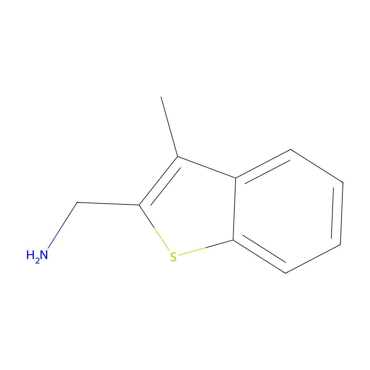 (3-Methyl-1-benzothiophen-2-yl)methanamine molecular structure, CAS 165737-03-1