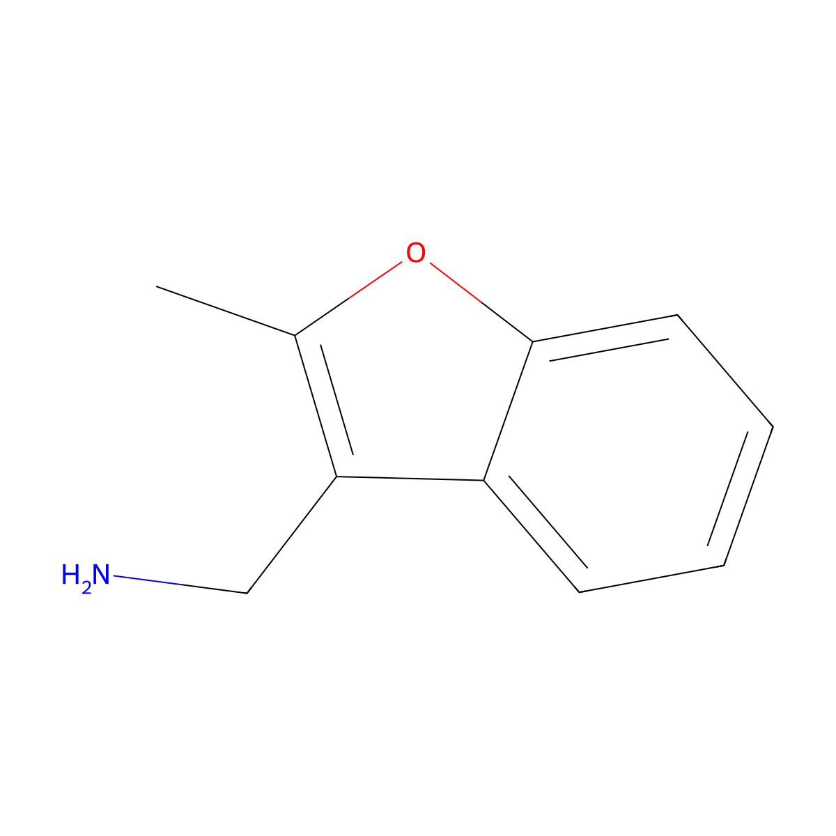 (2-Methyl-1-benzofuran-3-yl)methanamine molecular structure, CAS 165737-04-2