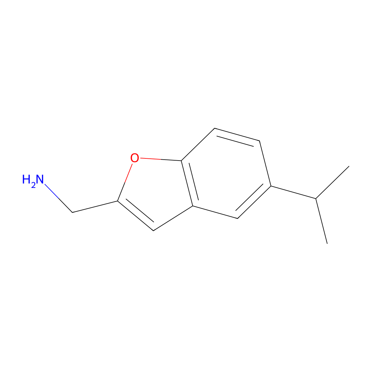[5-(Propan-2-yl)-1-benzofuran-2-yl]methanamine molecular structure, CAS 165737-34-8
