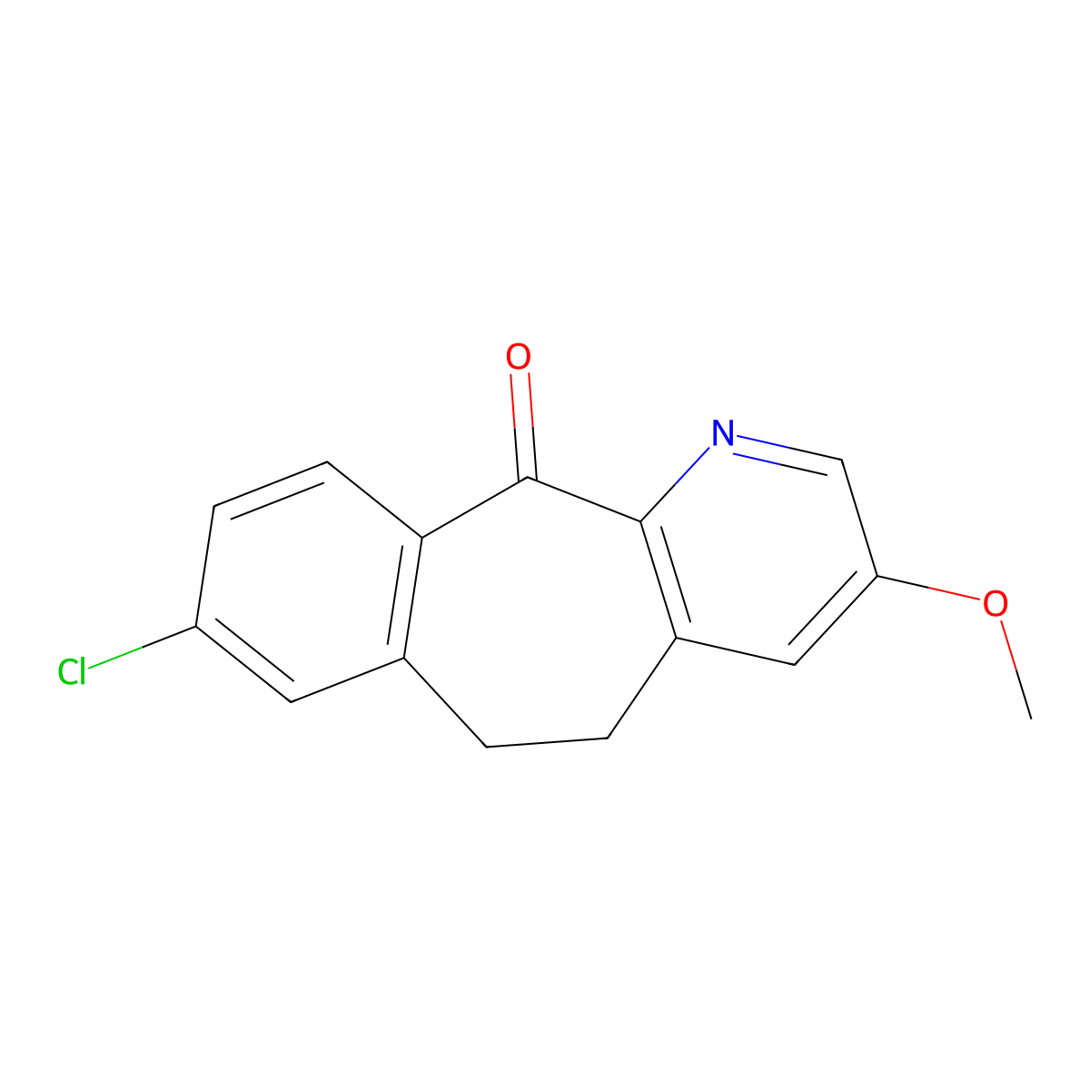 8-Chloro-3-methoxy-5,6-dihydro-11H-benzo[5,6]-cyclohepta[1,2-b]pyridin-11-one molecular structure, CAS 165739-70-8