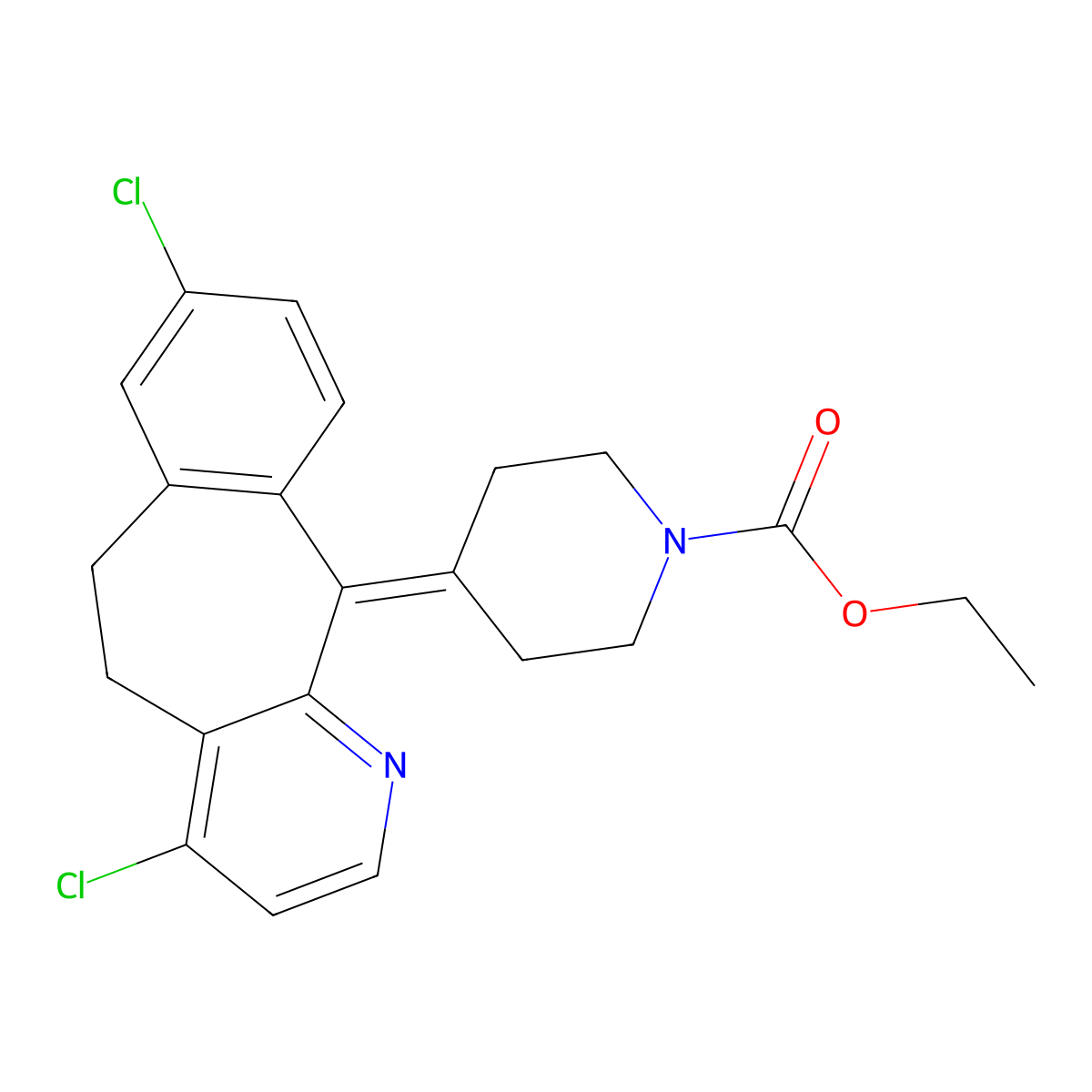 4-Chloroloratadine molecular structure, CAS 165739-83-3