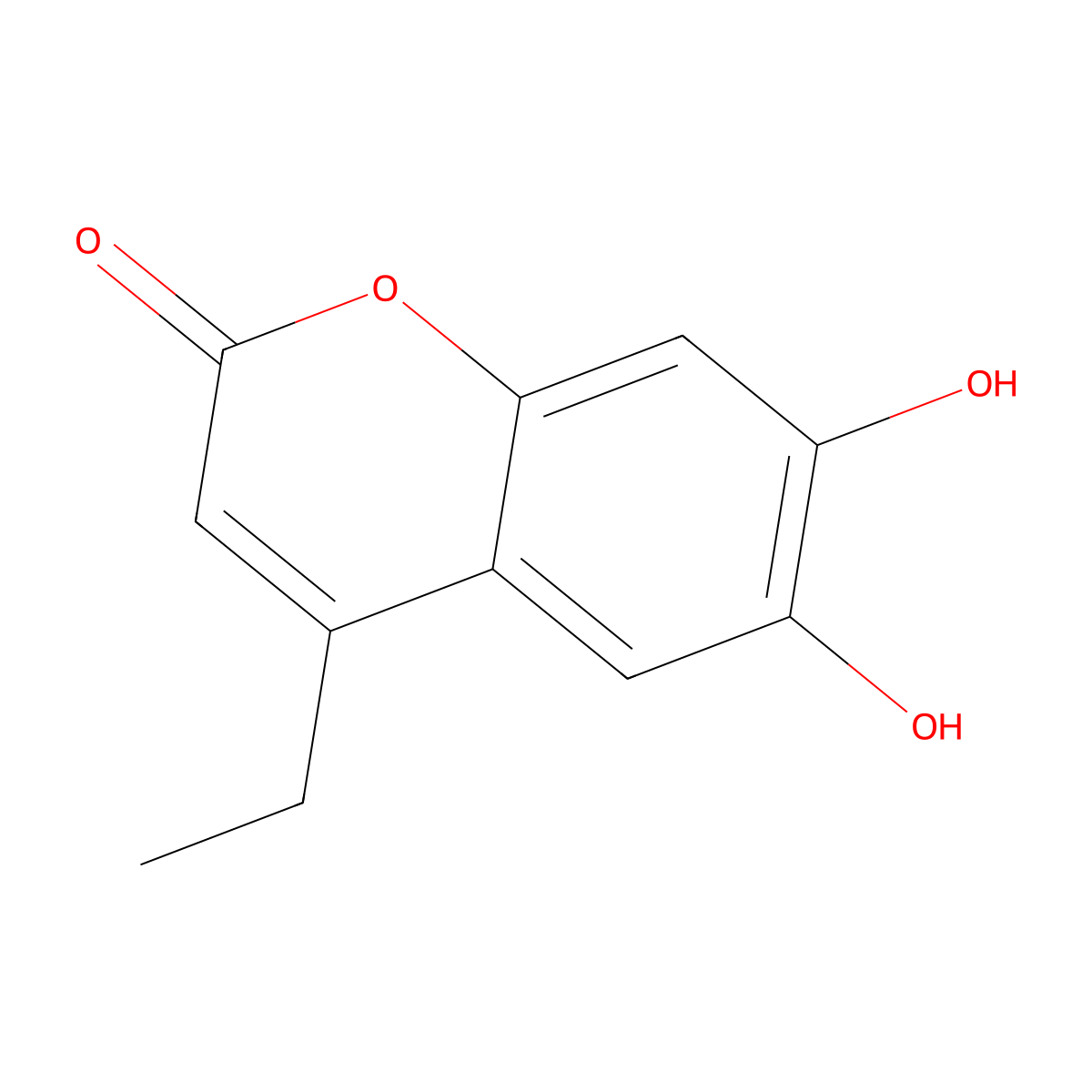 4-ethyl-6,7-dihydroxy-2H-chromen-2-one molecular structure, CAS 16574-07-5
