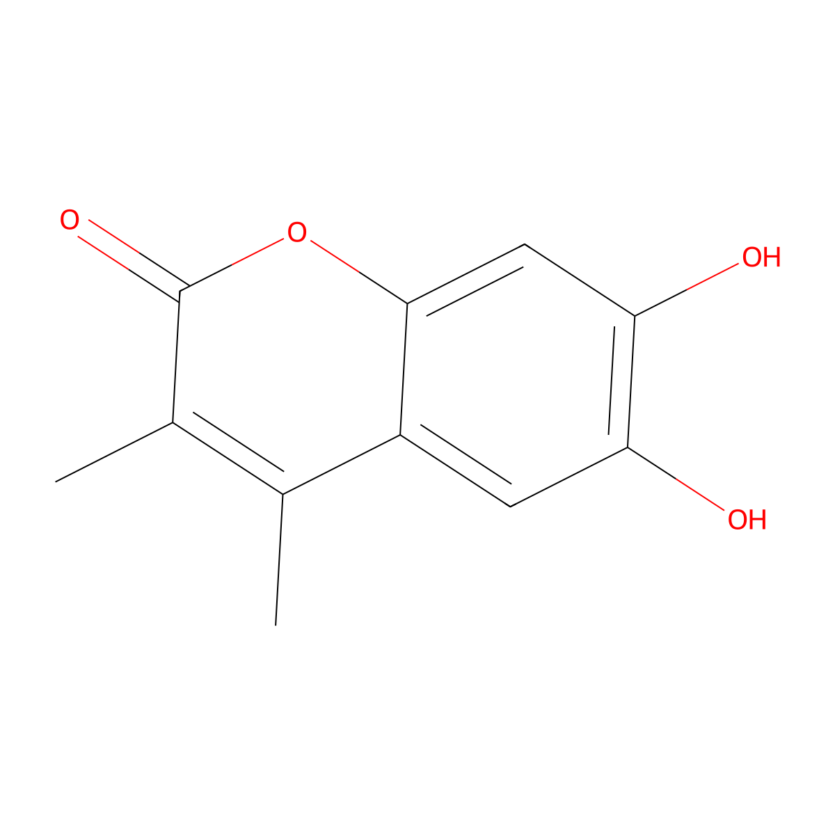 6,7-dihydroxy-3,4-dimethyl-2H-chromen-2-one molecular structure, CAS 16574-11-1