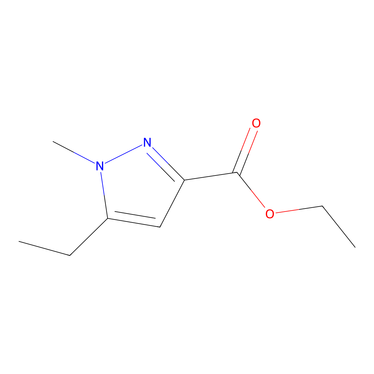 Ethyl 5-ethyl-1-methyl-1H-pyrazole-3-carboxylate molecular structure, CAS 165744-14-9