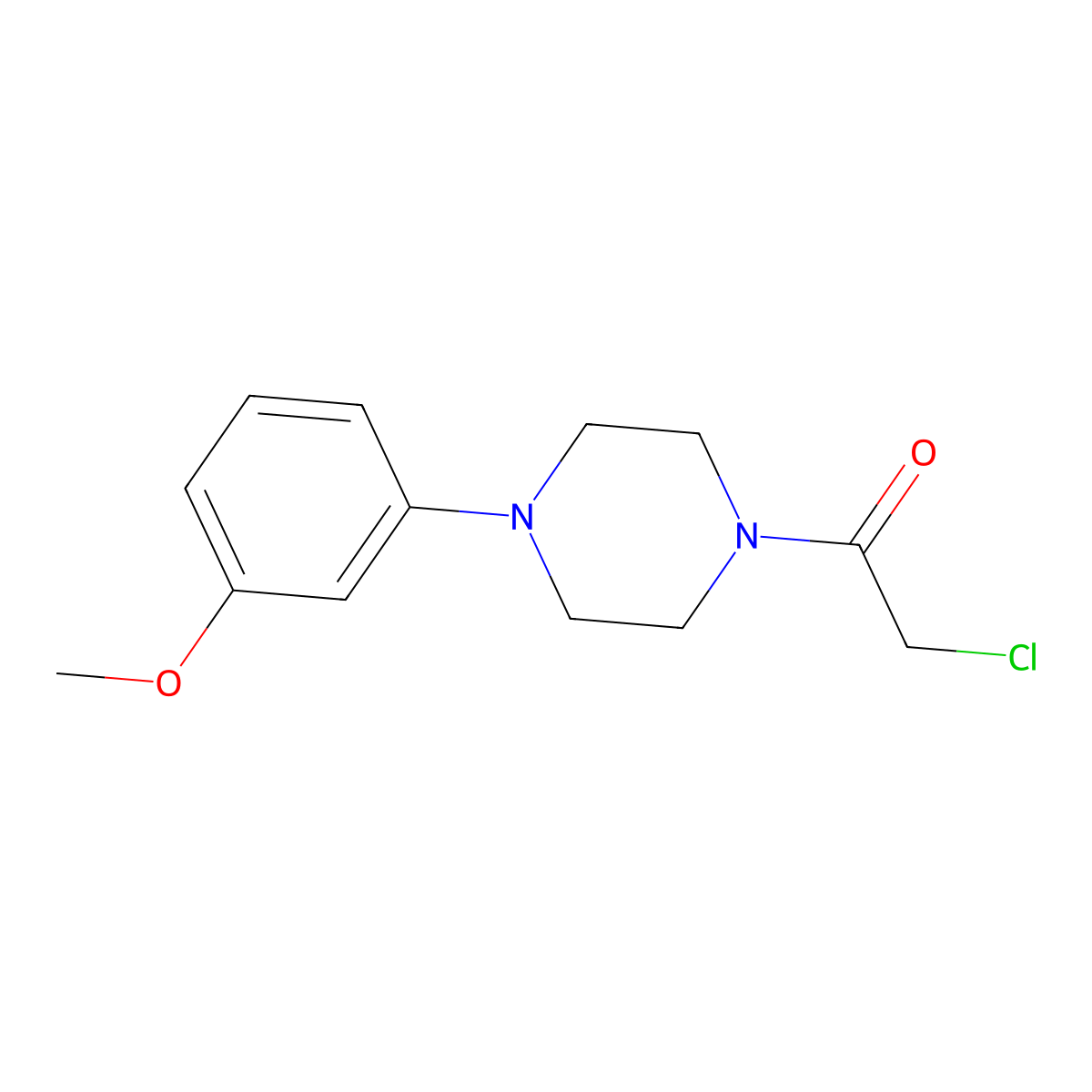 2-Chloro-1-(4-(3-methoxyphenyl)piperazin-1-yl)ethan-1-one molecular structure, CAS 165751-24-6