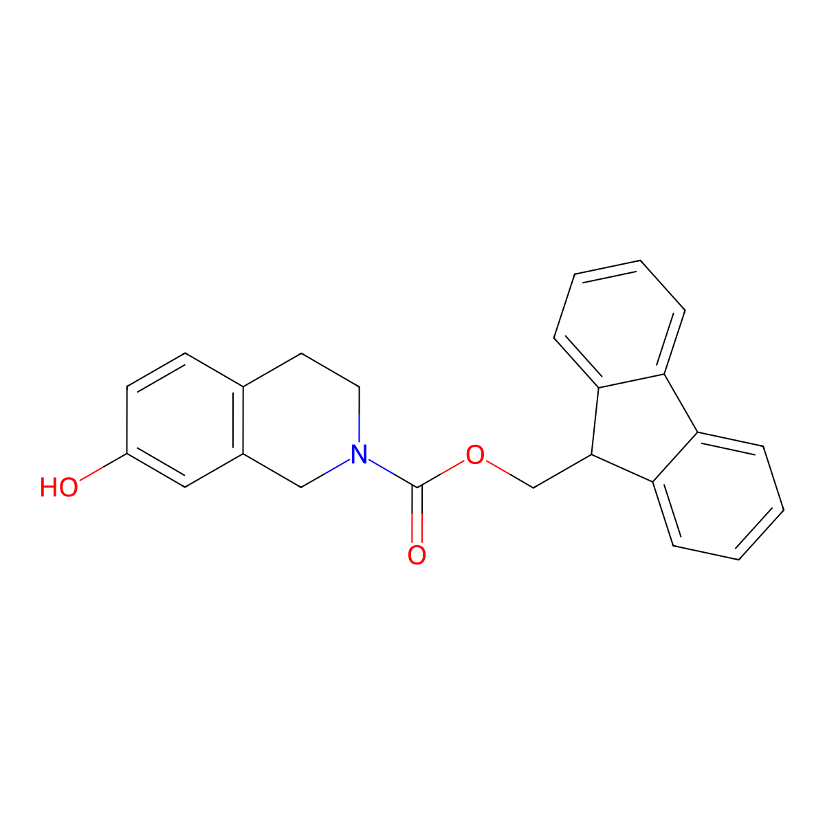 (9H-fluoren-9-yl)methyl 7-hydroxy-1,2,3,4-tetrahydroisoquinoline-2-carboxylate molecular structure, CAS 1657738-53-8