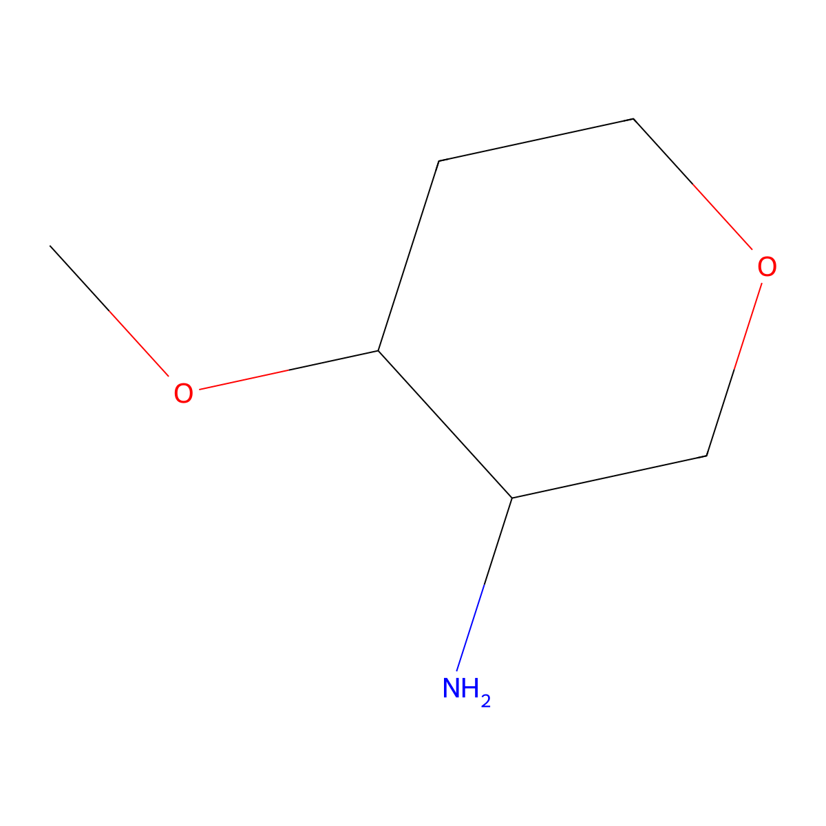 rac-(3R,4R)-4-methoxyoxan-3-amine molecular structure, CAS 1657742-06-7