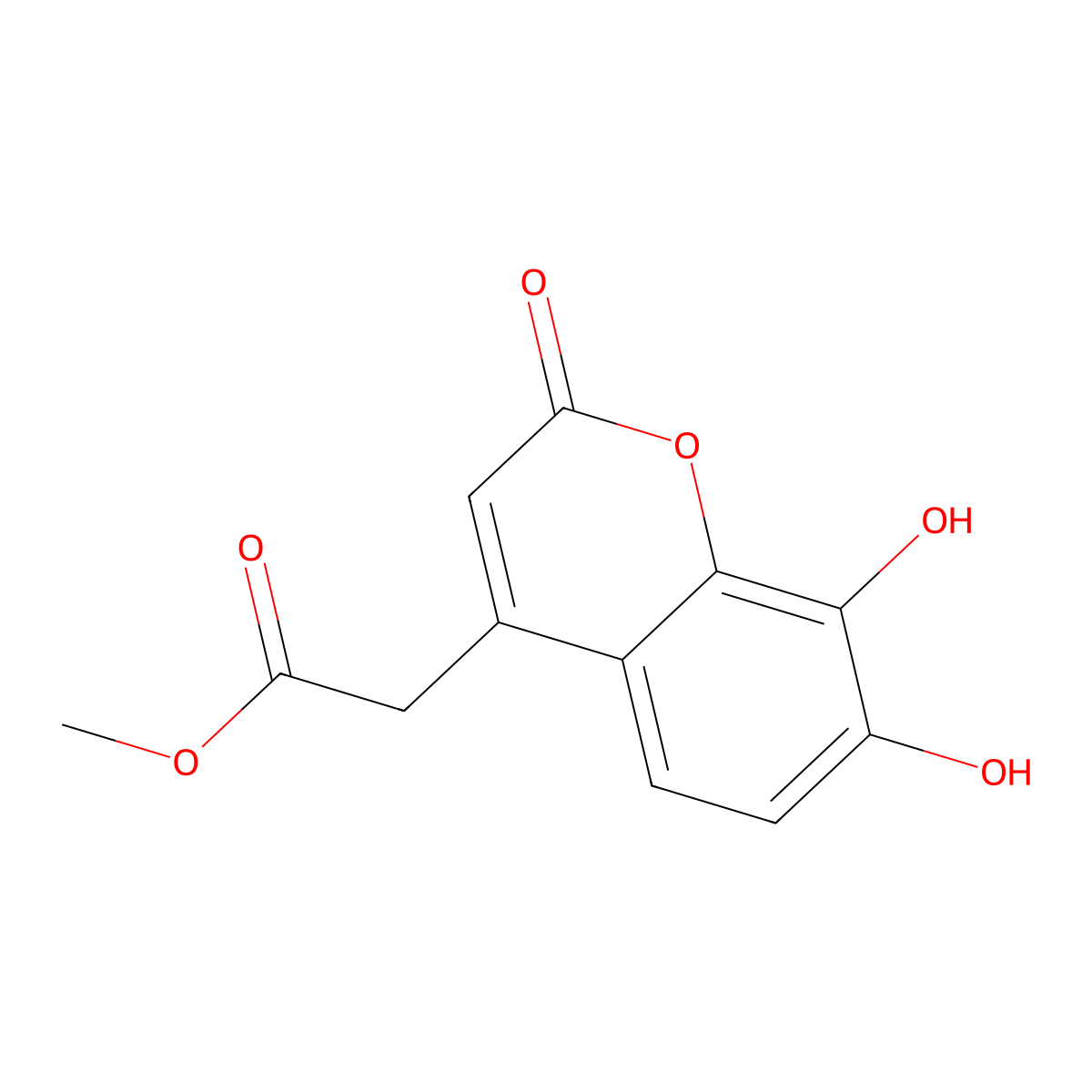 Methyl 2-(7,8-dihydroxy-2-oxochromen-4-yl)acetate molecular structure, CAS 1658-68-0