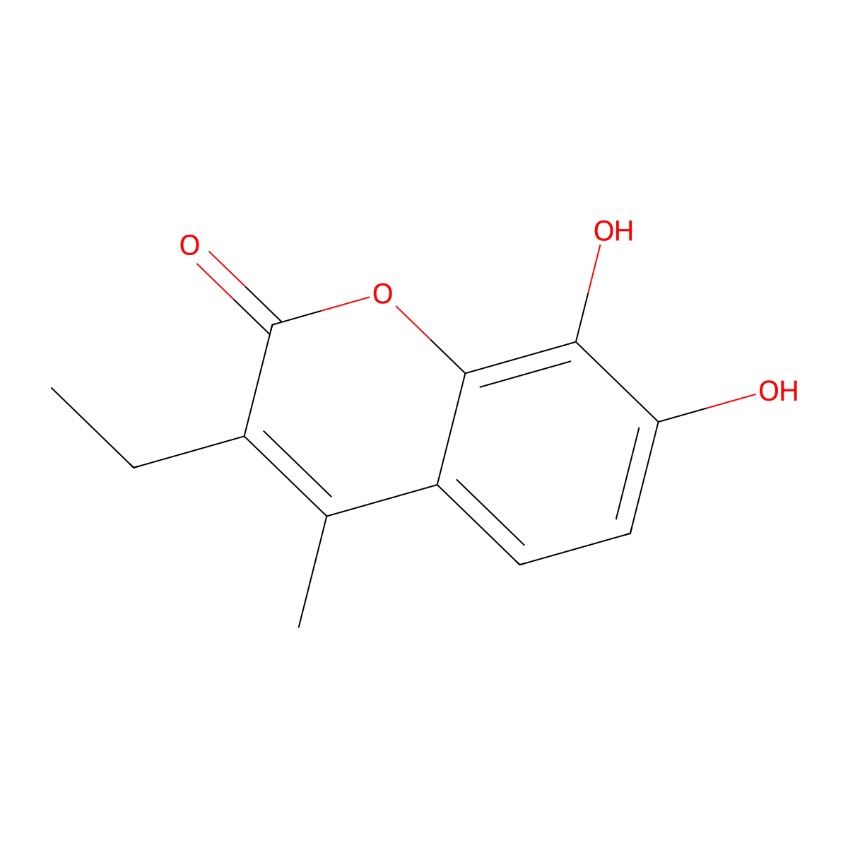 3-ethyl-7,8-dihydroxy-4-methyl-2H-chromen-2-one molecular structure, CAS 1658-74-8