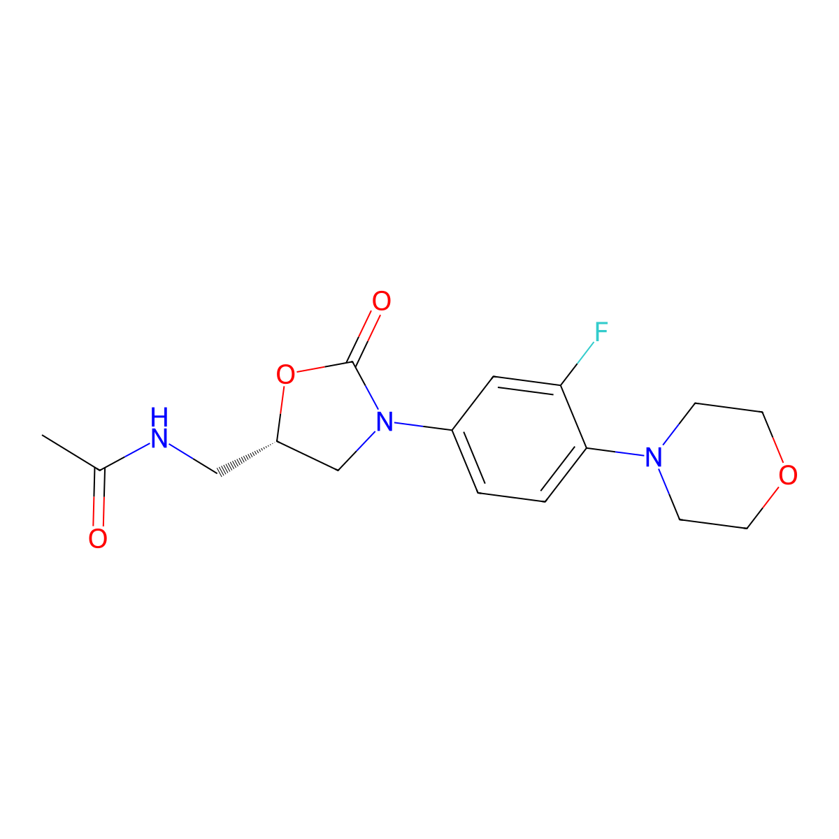 Linezolid molecular structure, CAS 165800-03-3