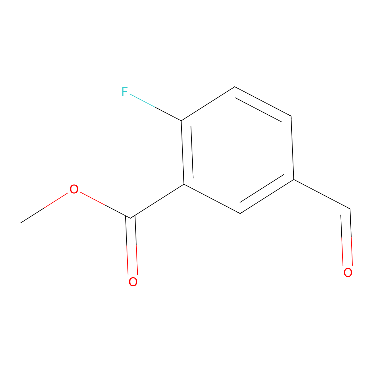 Methyl 2-fluoro-5-formylbenzoate molecular structure, CAS 165803-94-1
