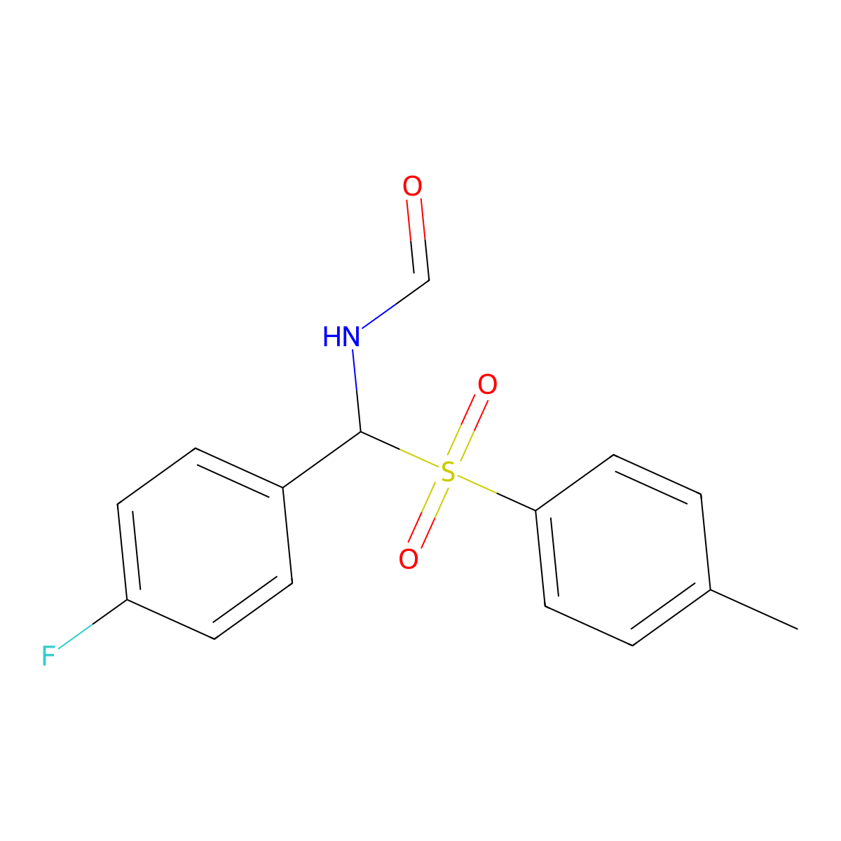 N-[(4-Fluorophenyl)((4-methylphenyl)sulfonyl)methyl]formamide molecular structure, CAS 165806-94-0